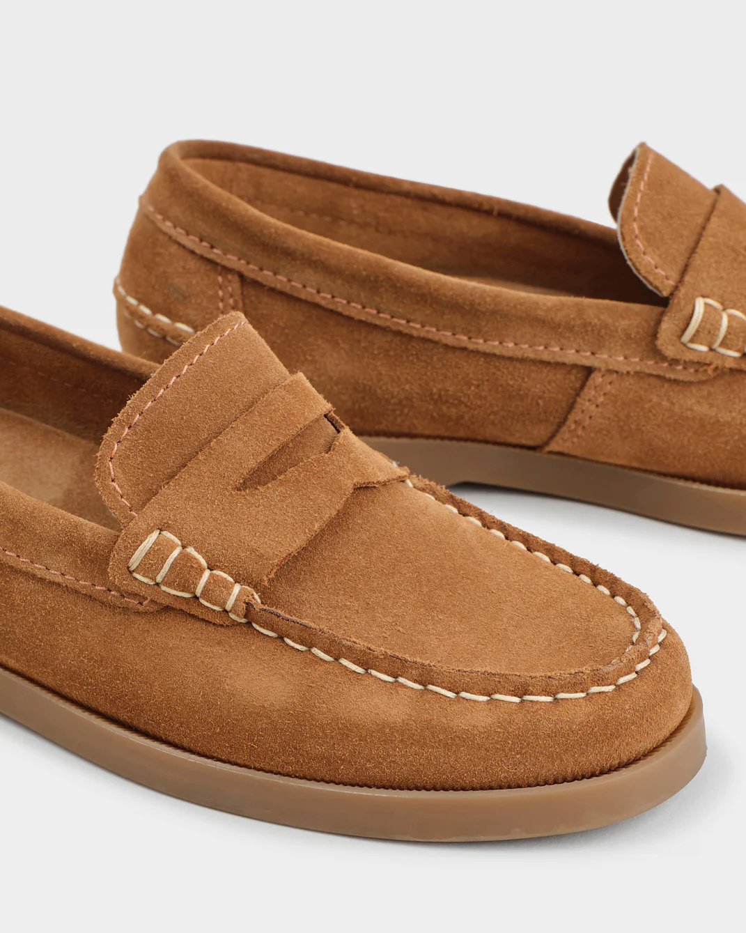 Suede Penny Loafers - R84KL - Hamptons - Almond - Image 4