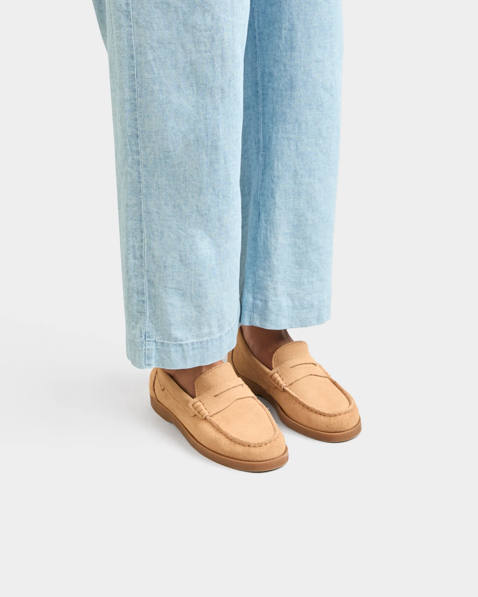 Suede Penny Loafers - K11KL - Hamptons - Champagne Beige - Image 2