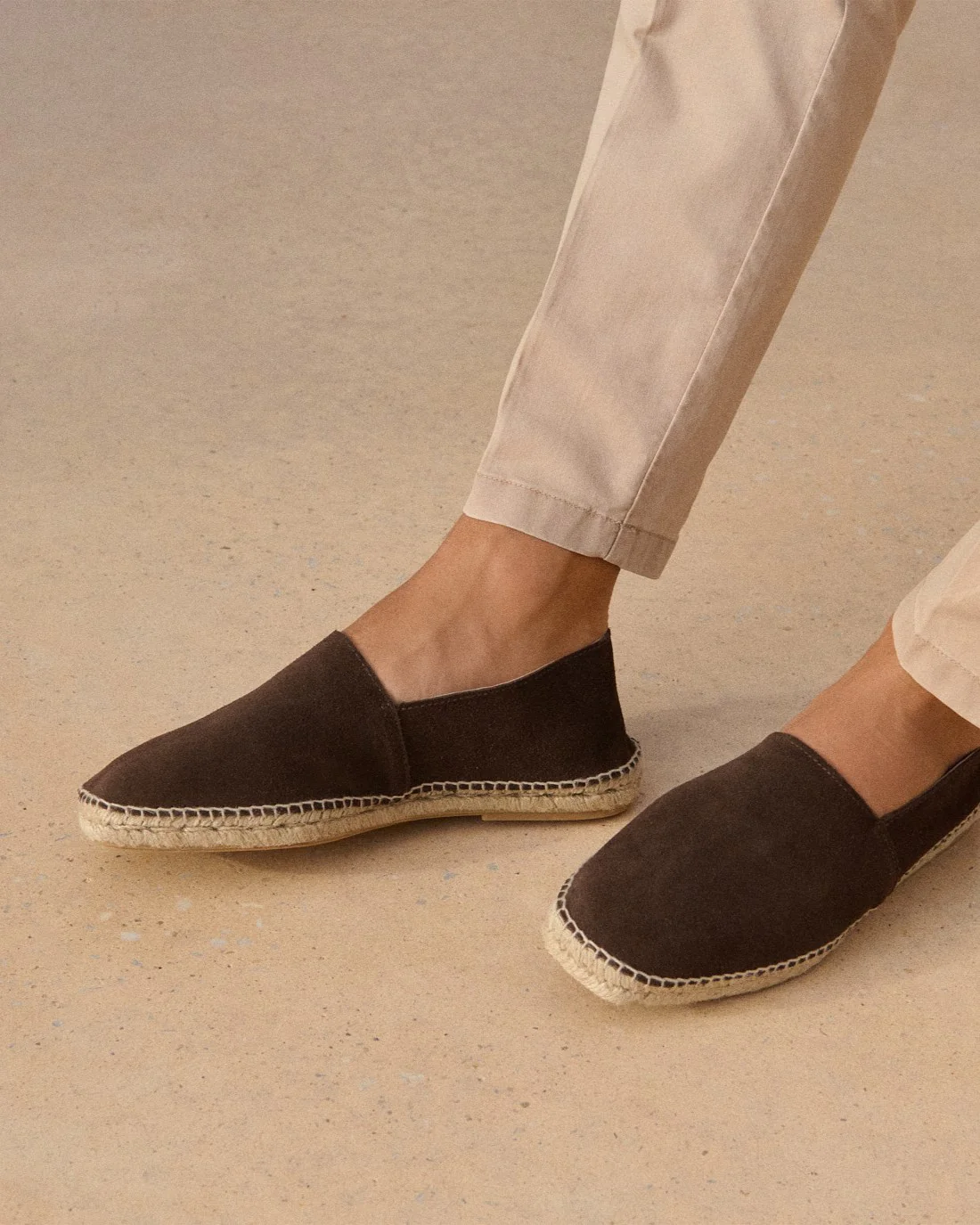 Suede Squared Toe Espadrilles - R57CQ - Hamptons Cocoa - Image 2