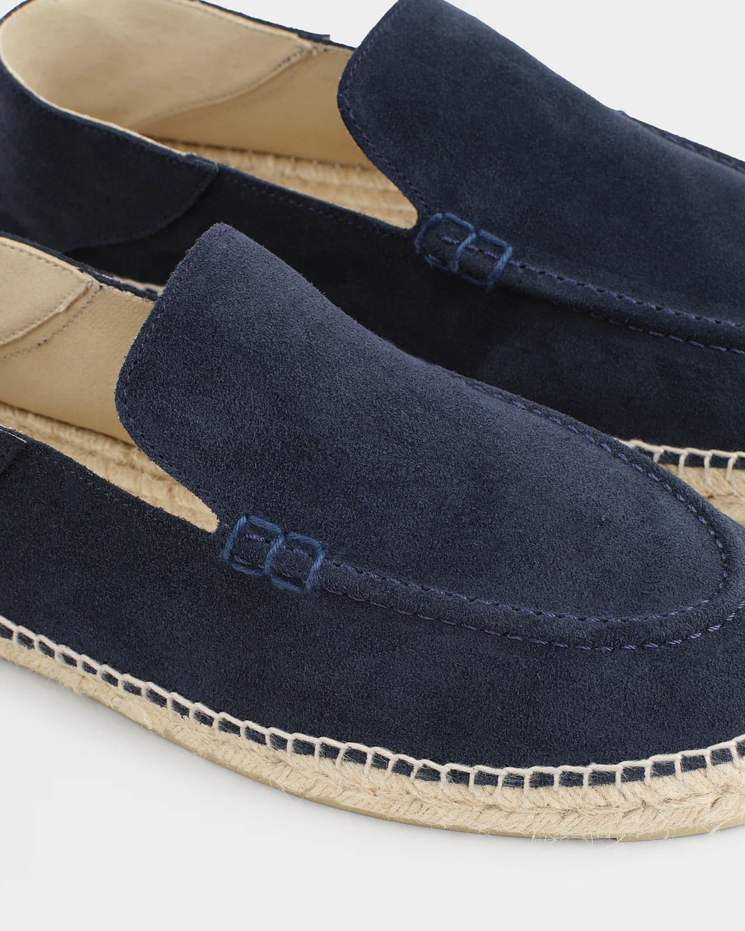 Suede Traveler Loafers Espadrilles - K16LT - Hamptons Patriot Blue With Stitching On Tone - Image 4