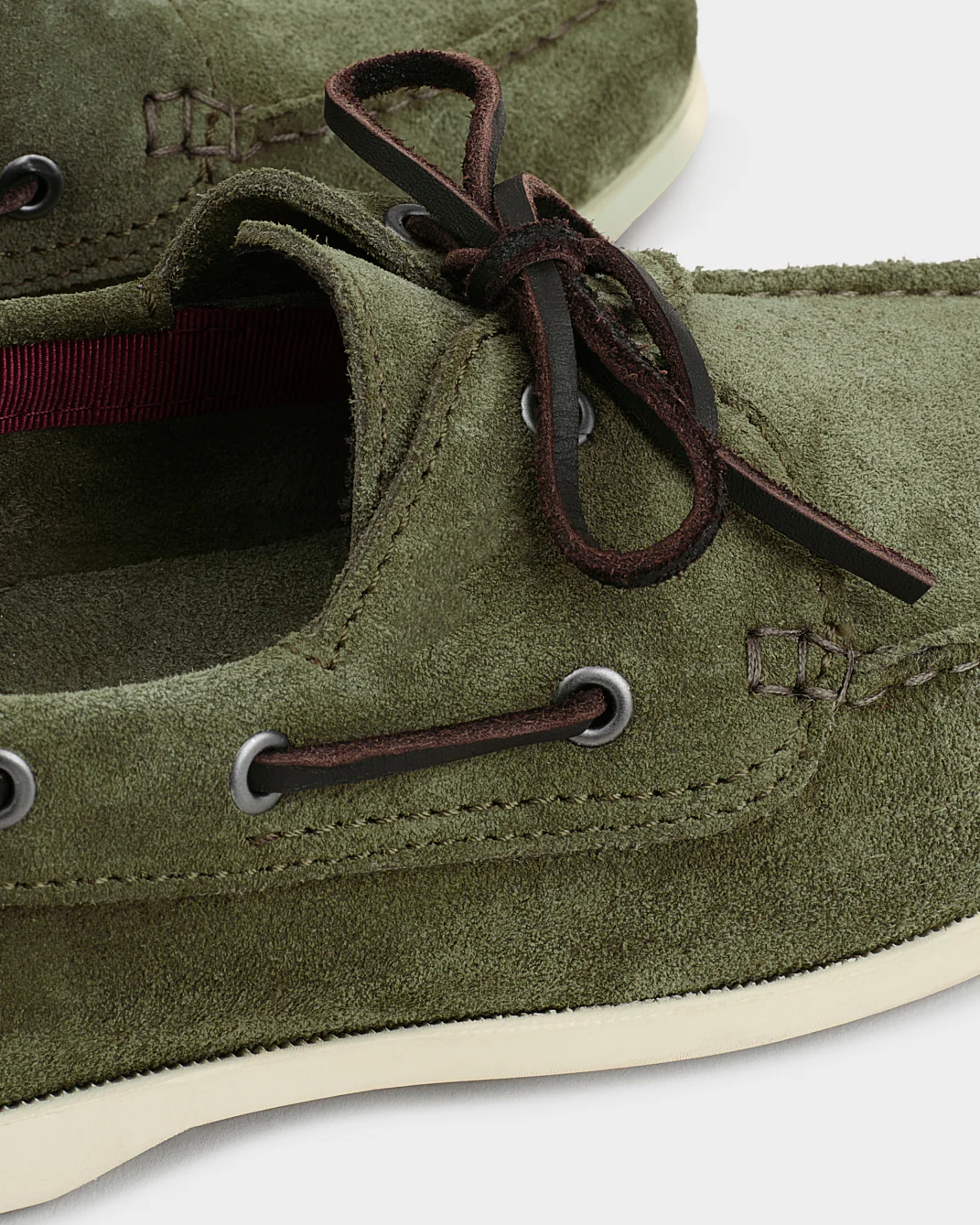 Swan Suede Boat-Shoes - X24KM - Luca Rubinacci X Manebí - Tailored Sage - Image 4