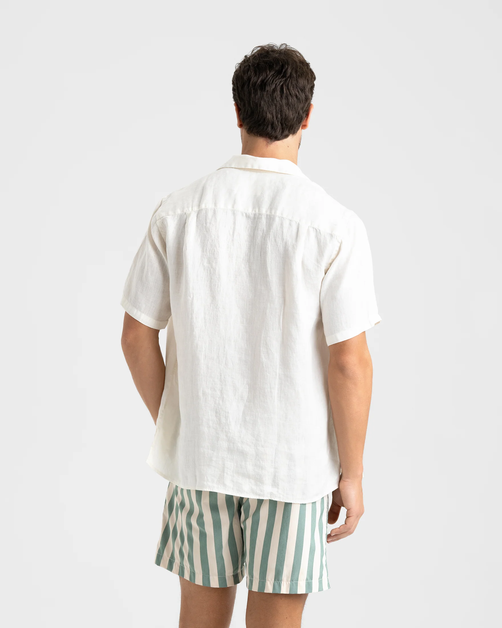 Printed Macro Stripes Swim Shorts - C05PM - Kaki Green - Image 5