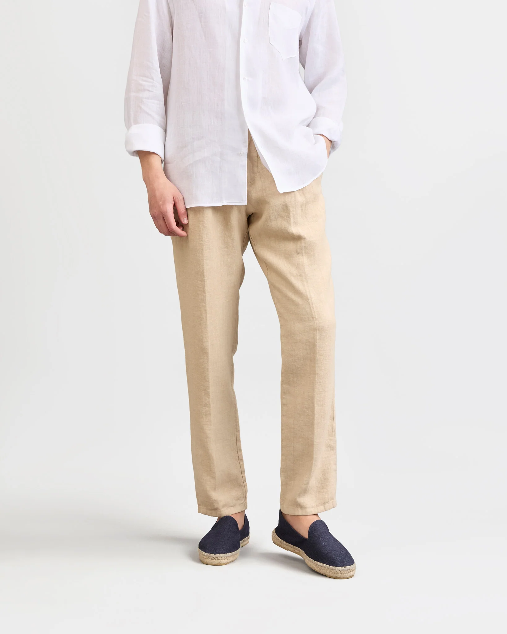 Tangana Linen Espadrilles - X31C0 - Luca Rubinacci X Manebí - Navy Blue - Image 5