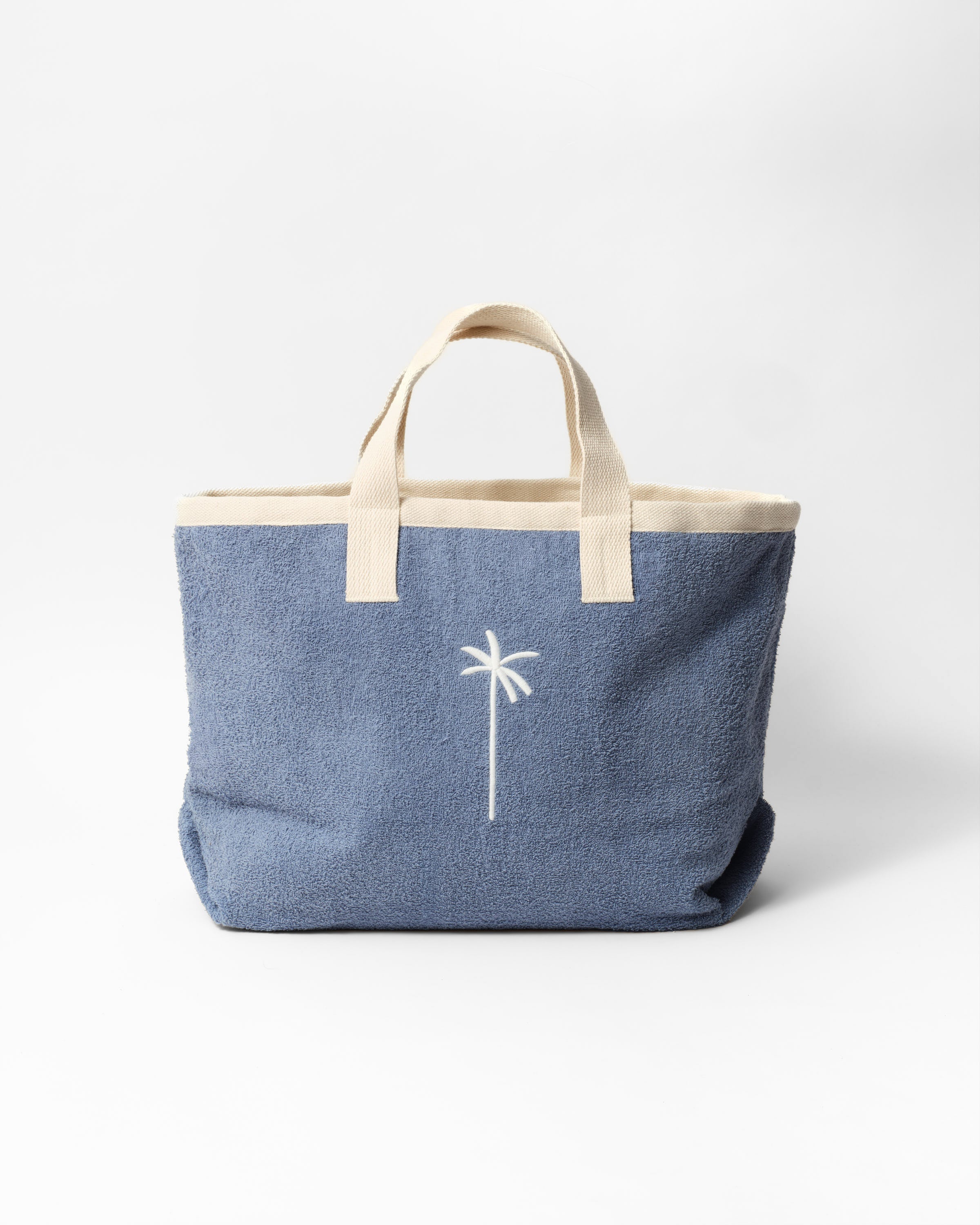 Terry Cotton California Tote Bag - T31EY - Sydney Indigo With Off White Logo - Image 4