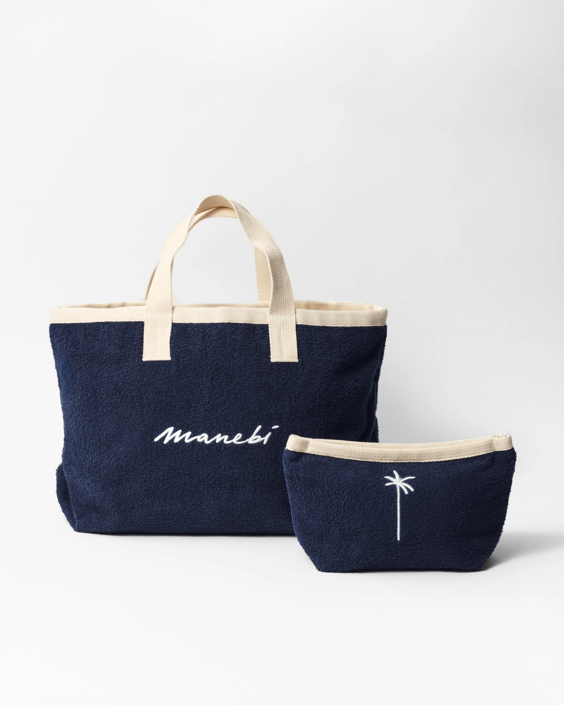 Terry Cotton California Tote Bag - T30EY - Sydney Vintage Navy With Off White Logo - Image 3