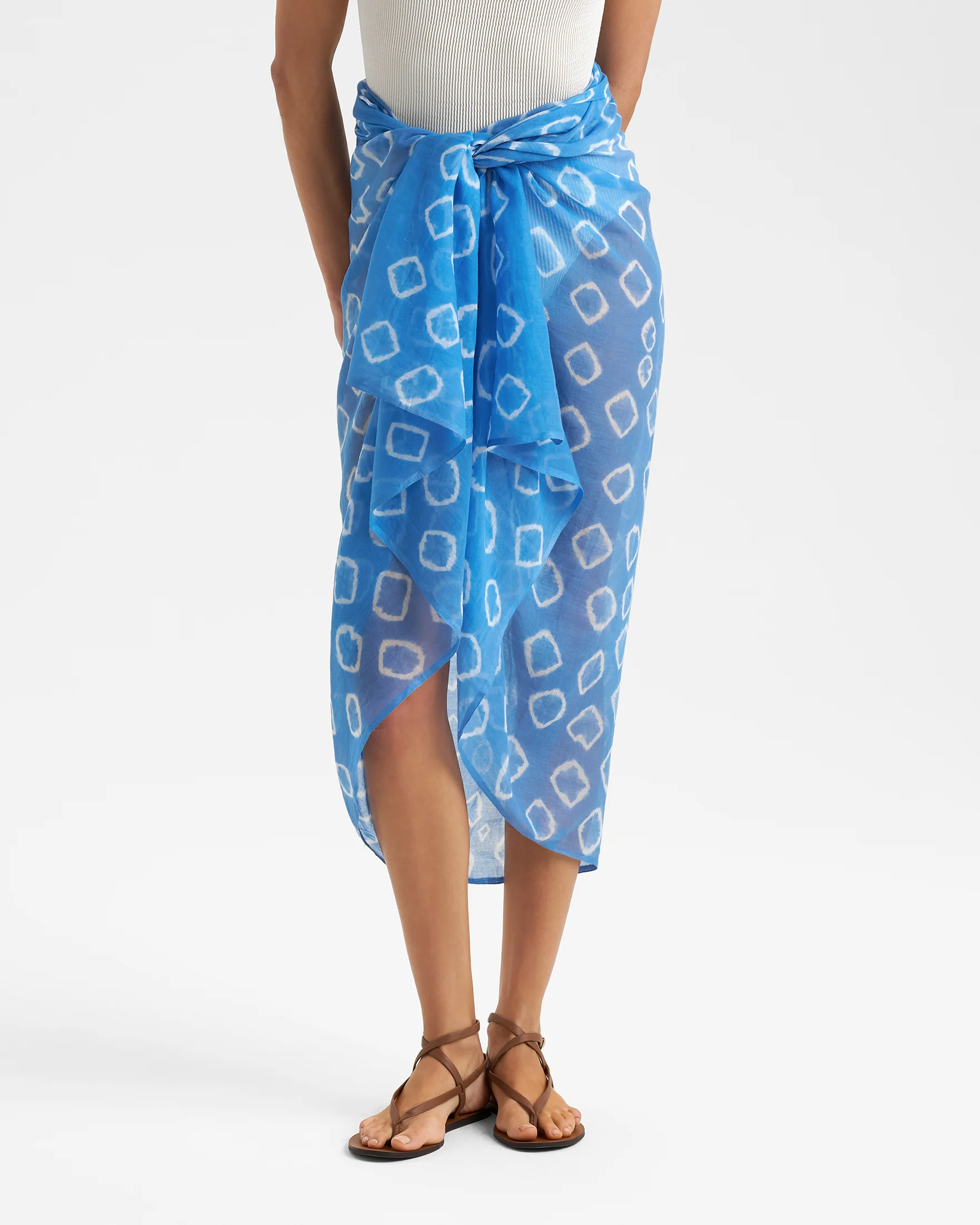 Tie Dye Ikat Calypso Sarong - C01IZ - Indigo