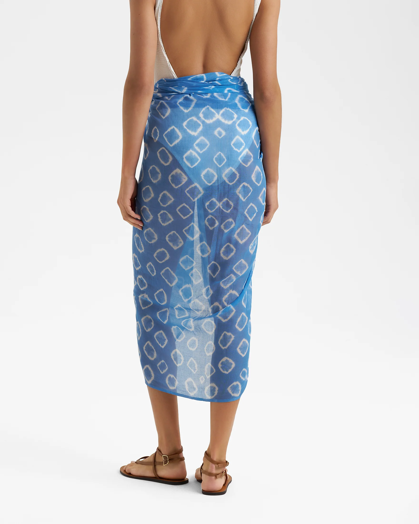 Tie Dye Ikat Calypso Sarong - C01IZ - Indigo - Image 2