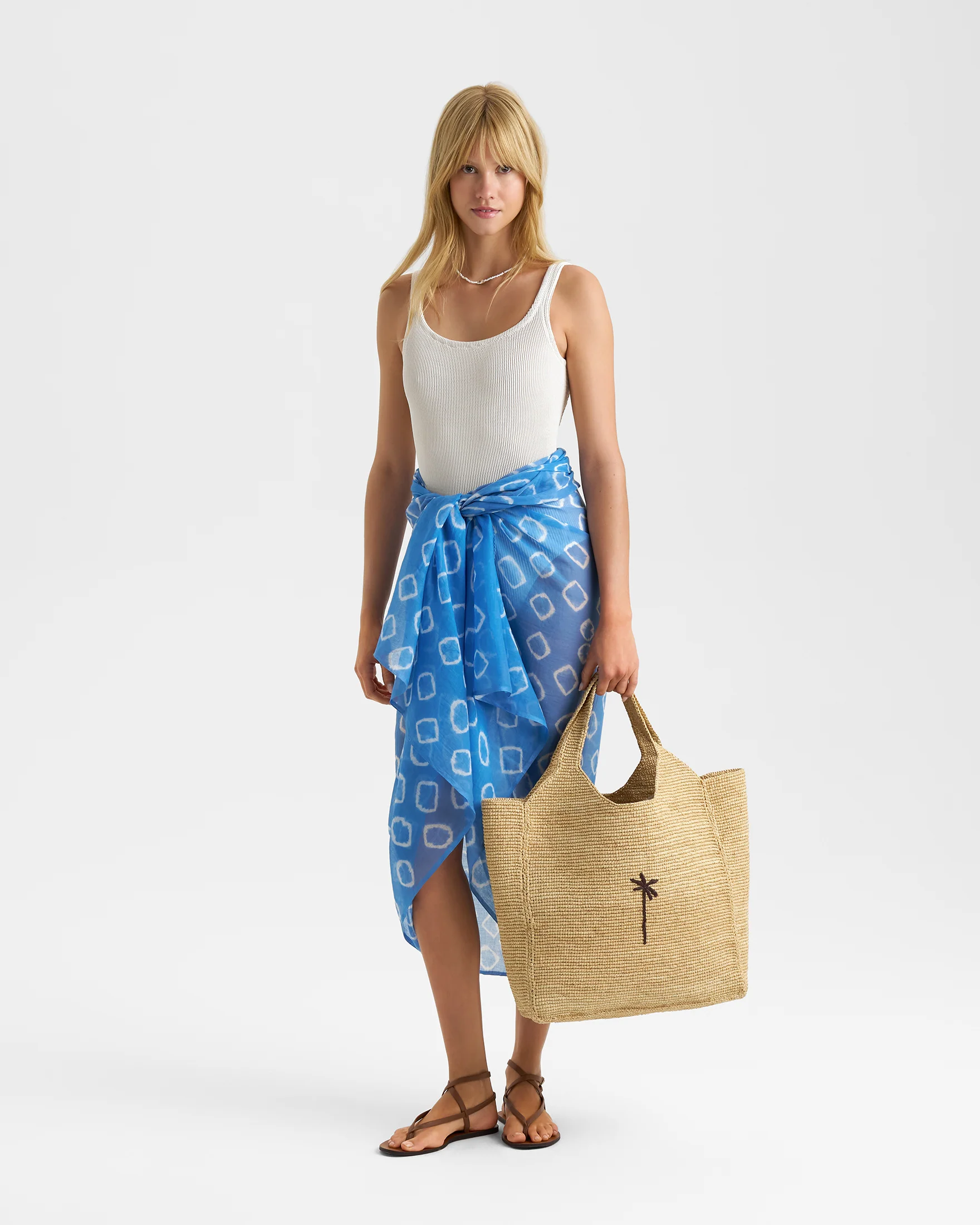 Tie Dye Ikat Calypso Sarong - C01IZ - Indigo - Image 5