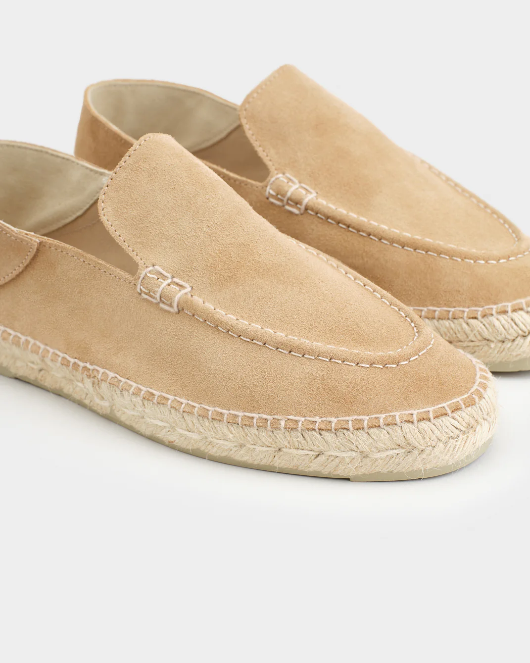 Suede Traveler Loafers Espadrilles - M28LT - Hamptons Washed Beige - Image 4