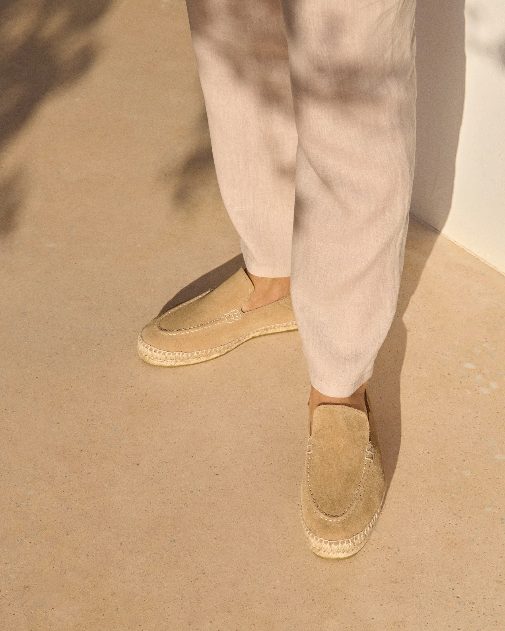 Suede Traveler Loafers Espadrilles - M28LT - Hamptons Washed Beige - Image 5