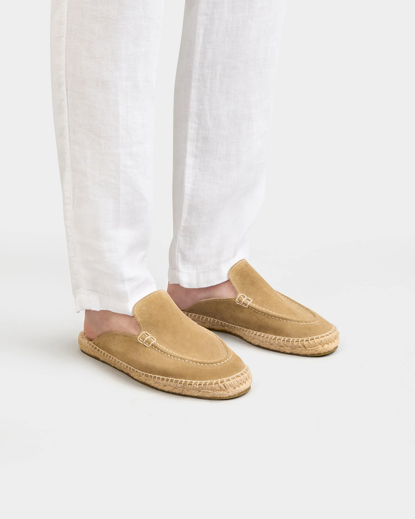 Suede Traveler Loafers Mules - M28MT - Hamptons Washed Beige - Image 2