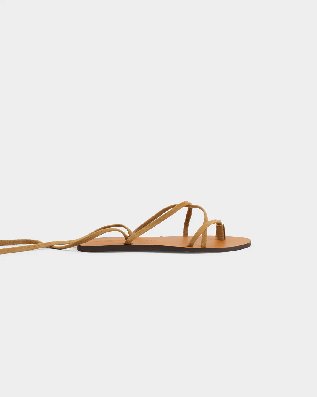 Valentina Suede Tie-Up Leather Sandals - M78Y0 - Alex Rivière Studio X Manebí - Tobacco
