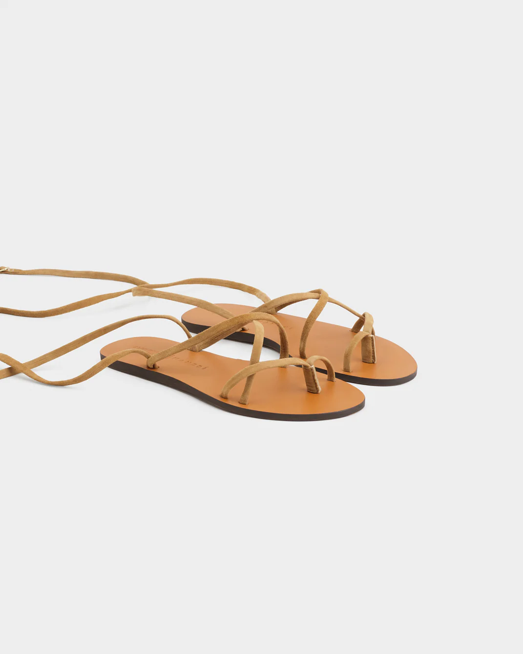 Valentina Suede Tie-Up Leather Sandals - M78Y0 - Alex Rivière Studio X Manebí - Tobacco - Image 3