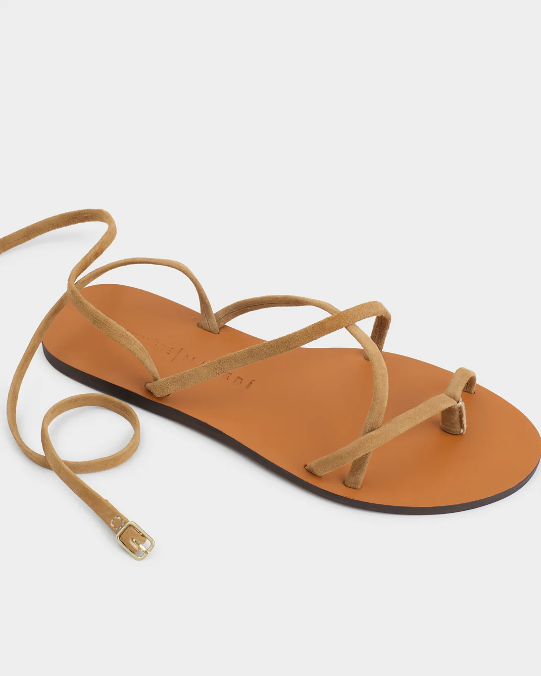 Valentina Suede Tie-Up Leather Sandals - M78Y0 - Alex Rivière Studio X Manebí - Tobacco - Image 4