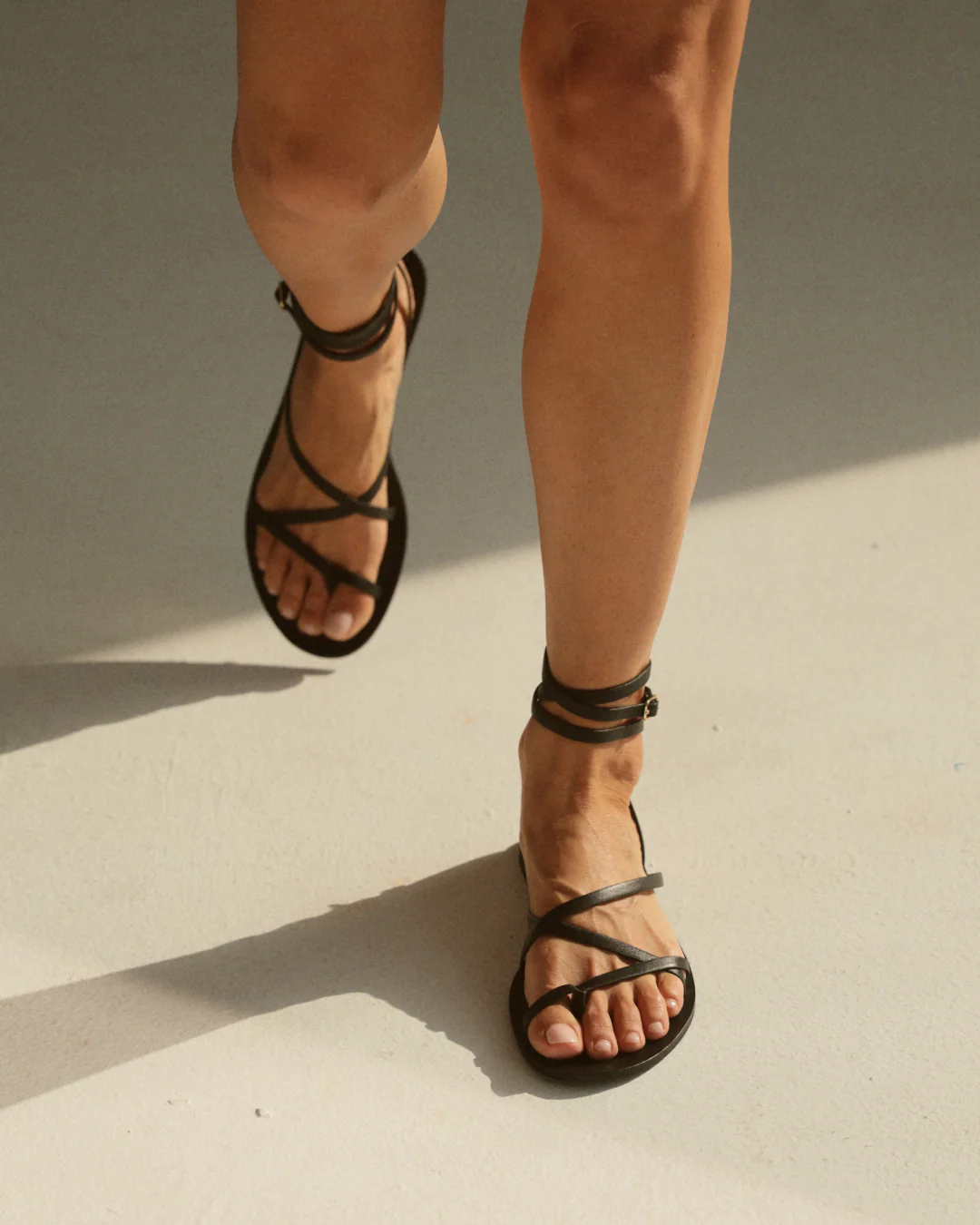 Valentina Leather Tie-Up Sandals - M49Y0 - Alex Rivière Studio X Manebí Black - Image 6
