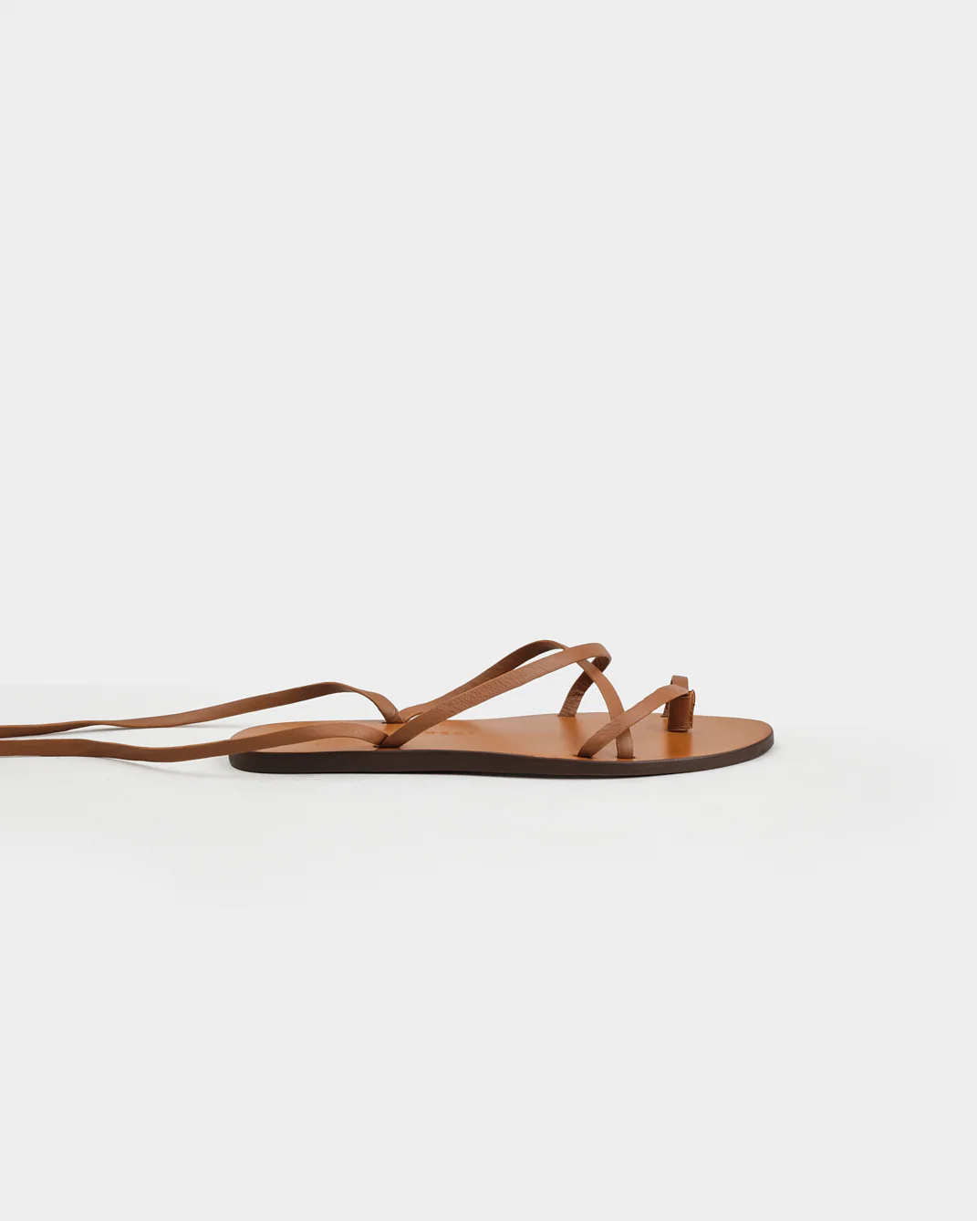 Valentina Leather Tie-Up Sandals - M50Y0 - Alex Rivière Studio X Manebí Tan