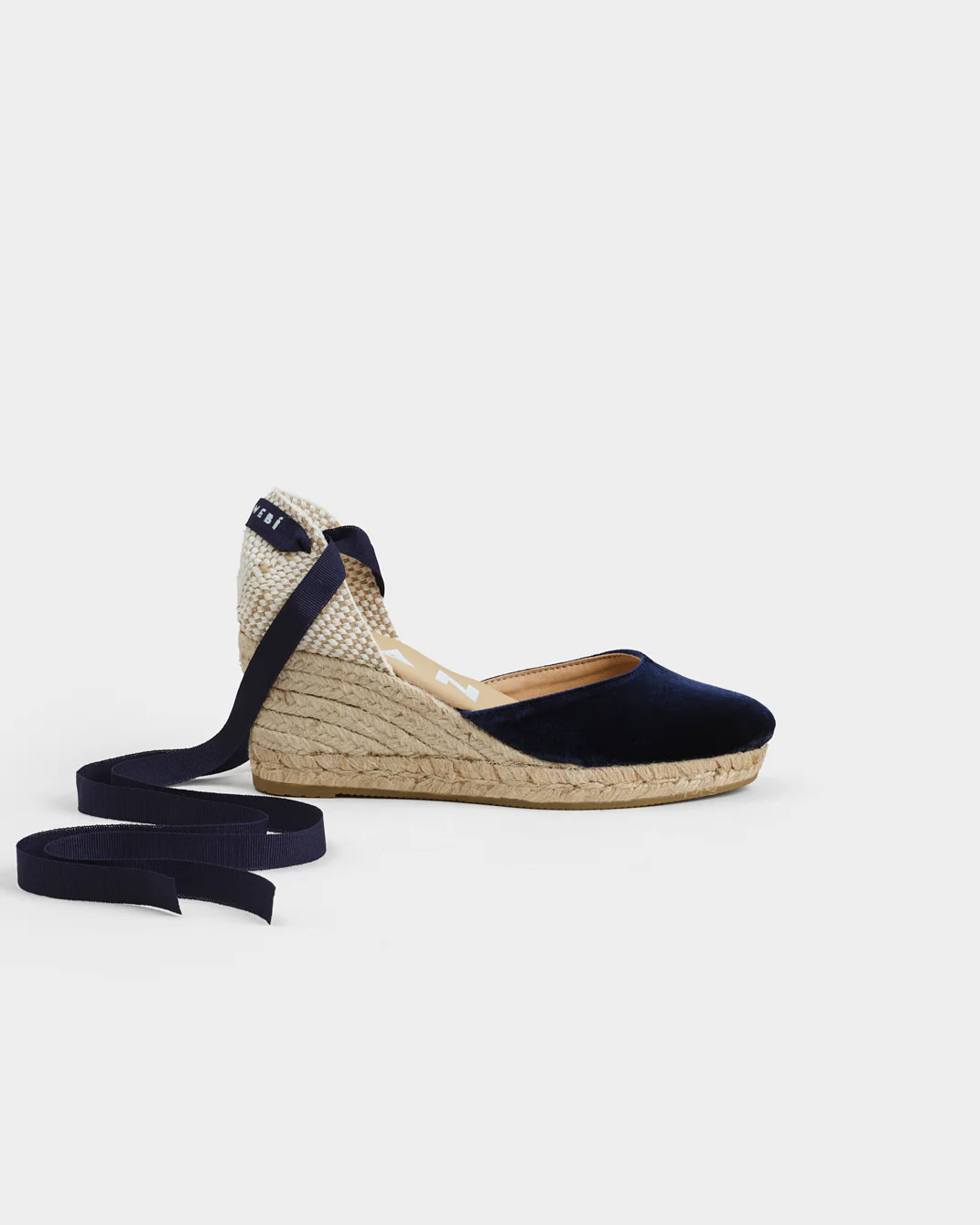 Velvet Low Wedge Espadrilles - Z80WL - Monaco Navy Blue