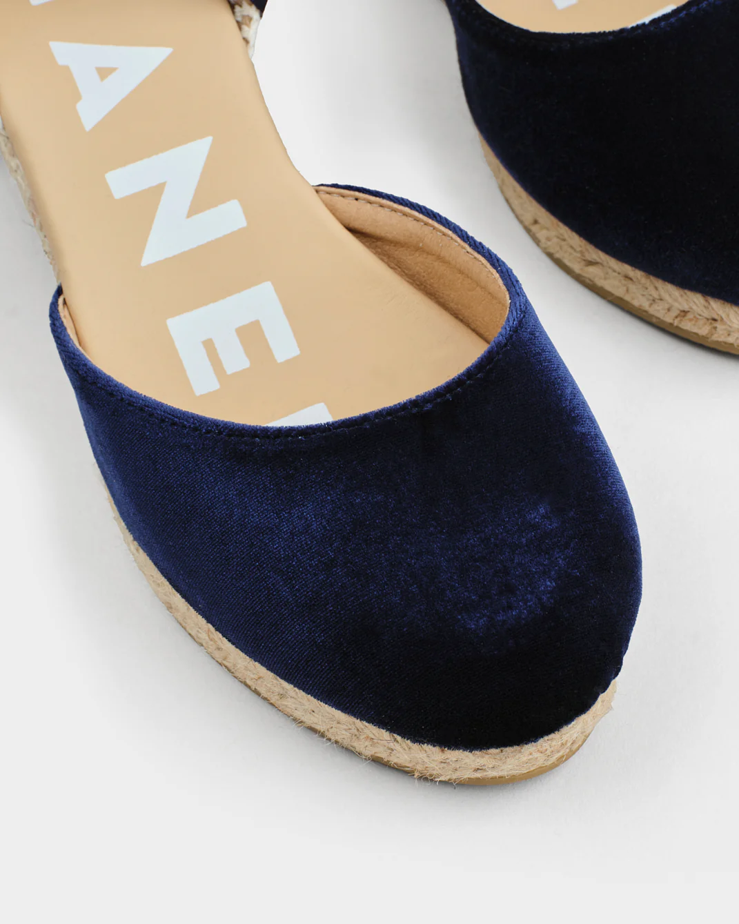 Velvet Low Wedge Espadrilles - Z80WL - Monaco Navy Blue - Image 4