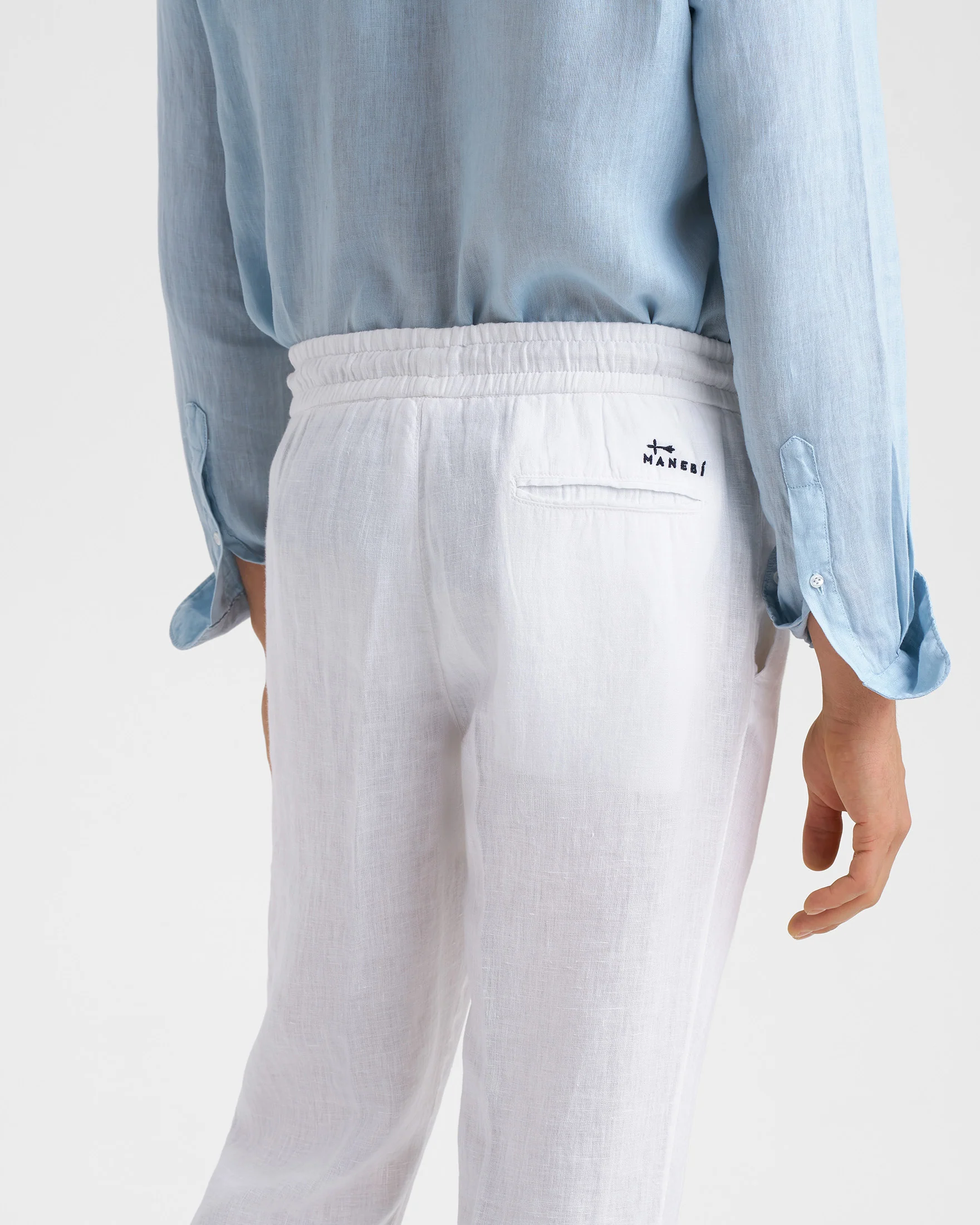 Washed Linen Venice Trousers - M51VE - Off White - Image 3