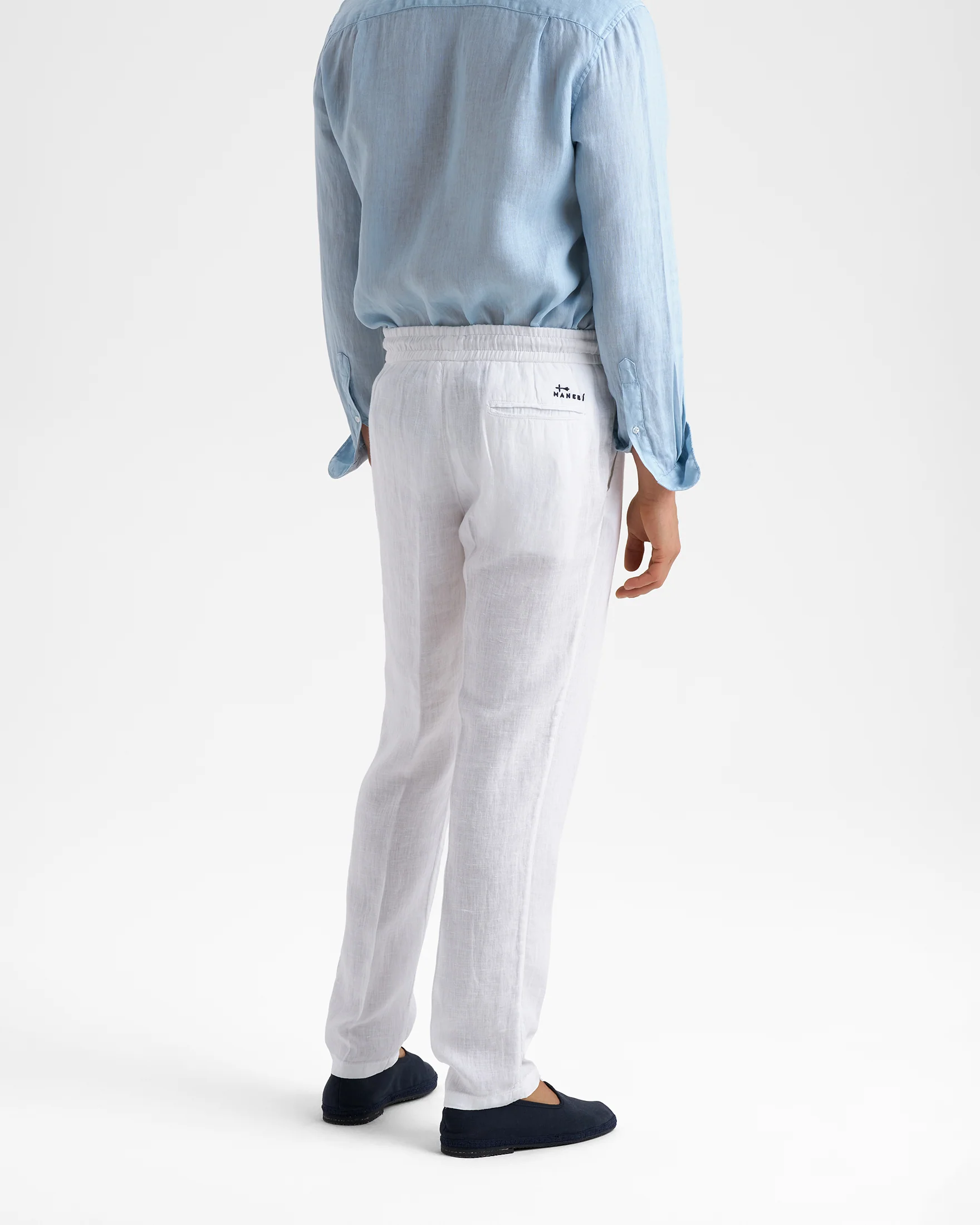 Washed Linen Venice Trousers - M51VE - Off White - Image 4