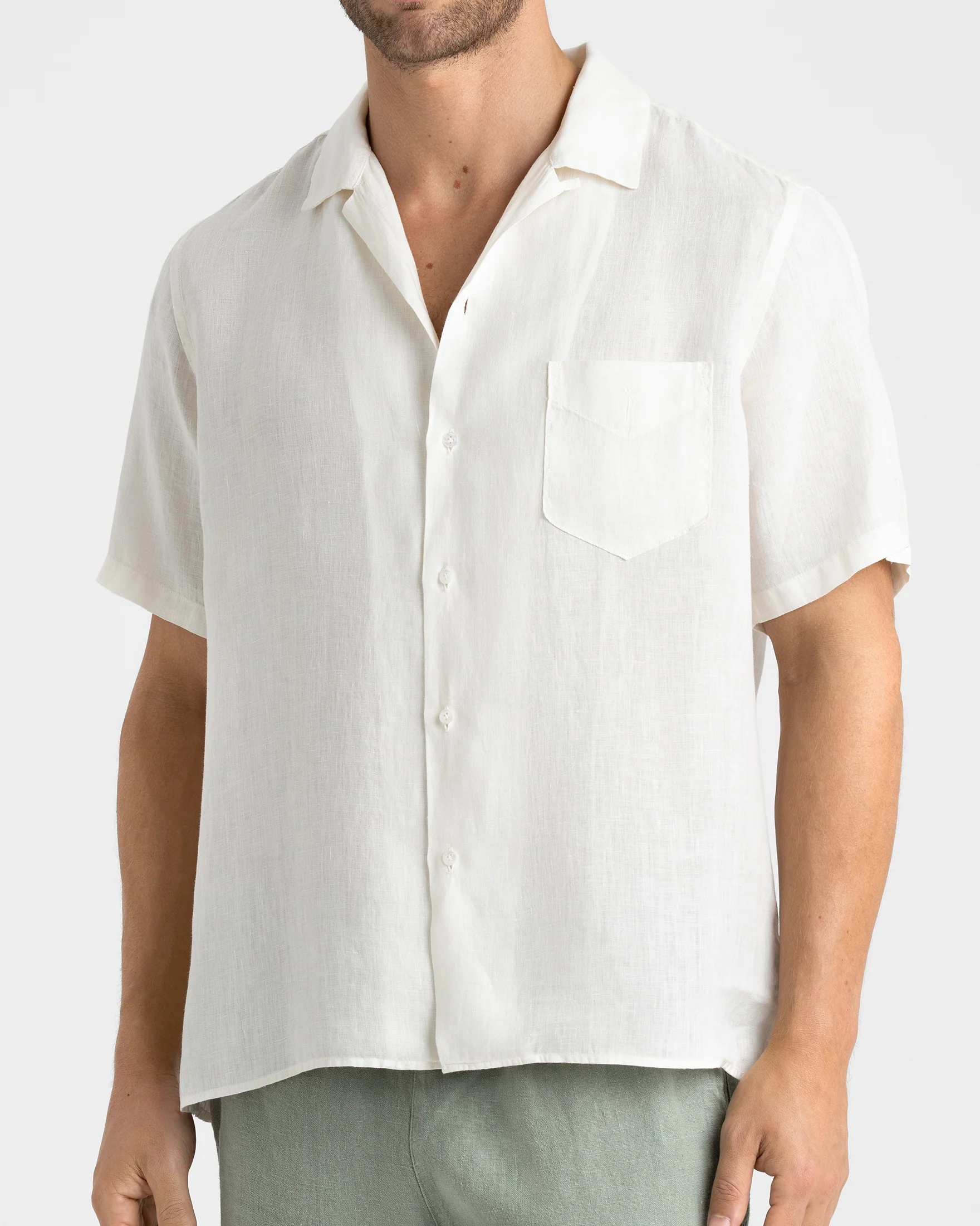 Washed Linen Havana Camp-Collar Shirt - L16HA - Eggnogg - Image 3