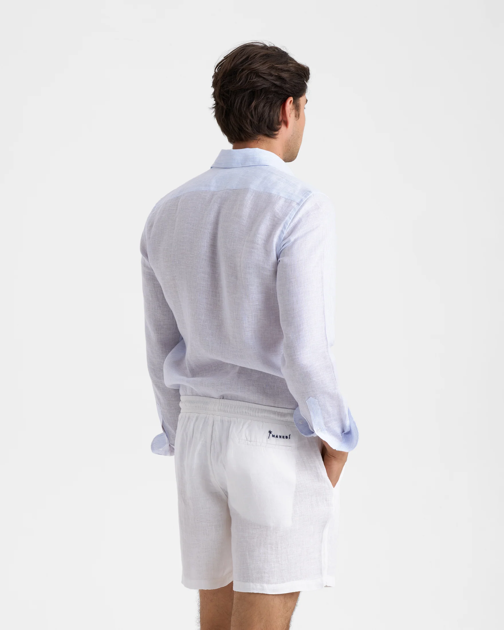 Washed Linen Malibu Shorts - M51ML - Off White - Image 4