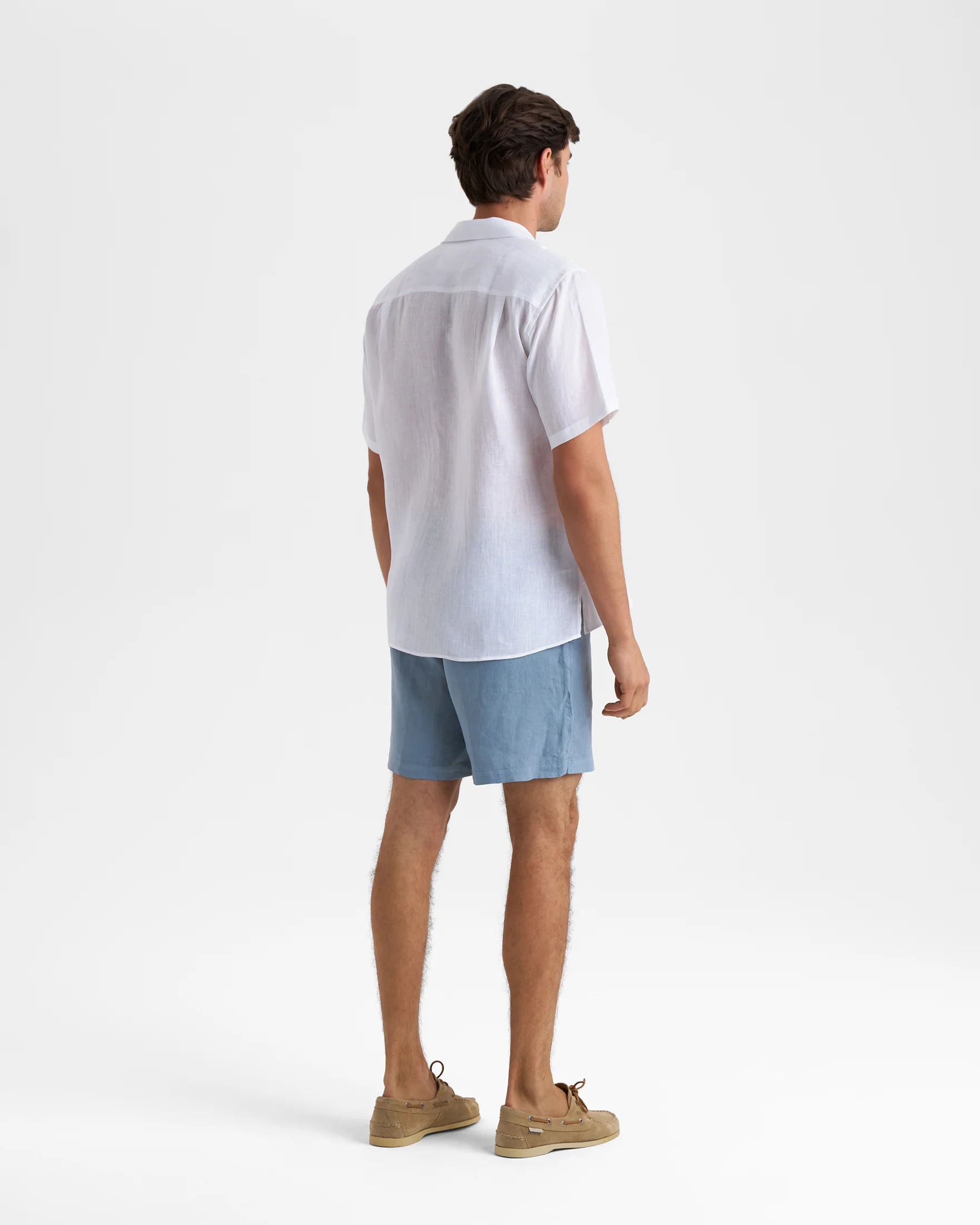 Washed Linen Malibu Shorts - K17ML - Grey Blue - Image 4
