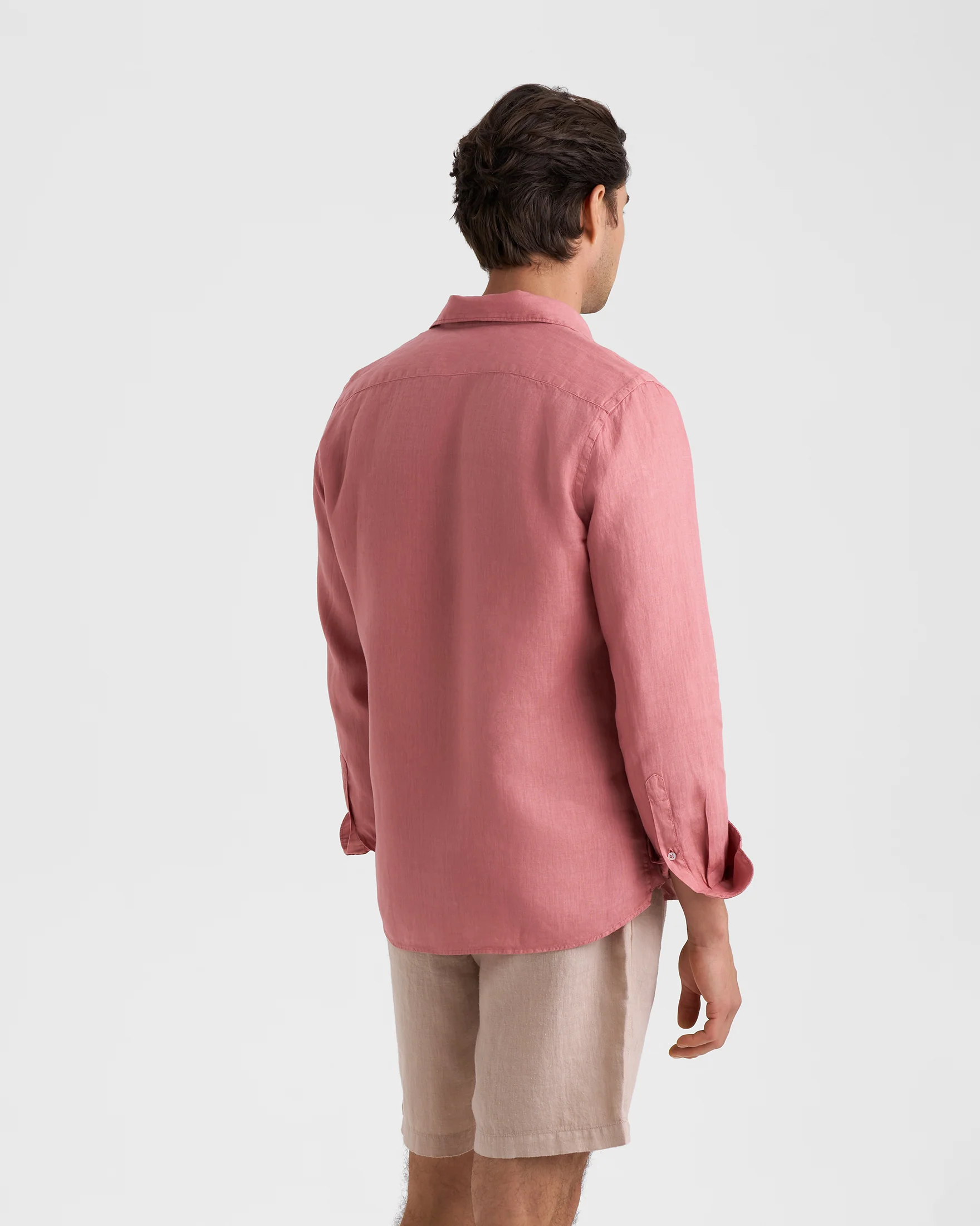 Washed Linen Panama Shirt - L13PA - Brick Dust - Image 4