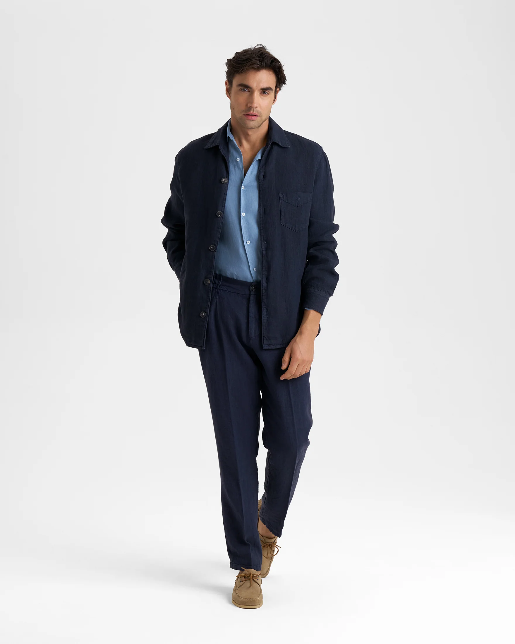 Washed Linen Panama Shirt - K28PA - Indigo - Image 2