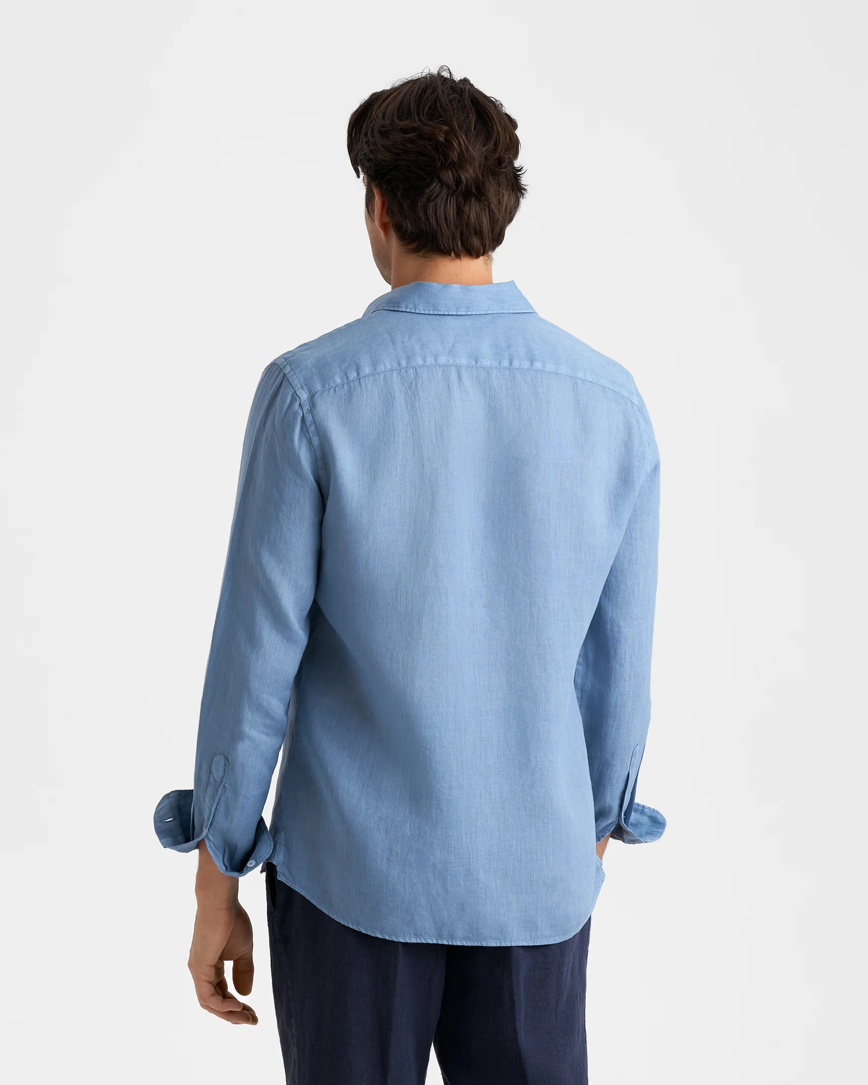 Washed Linen Panama Shirt - K28PA - Indigo - Image 4