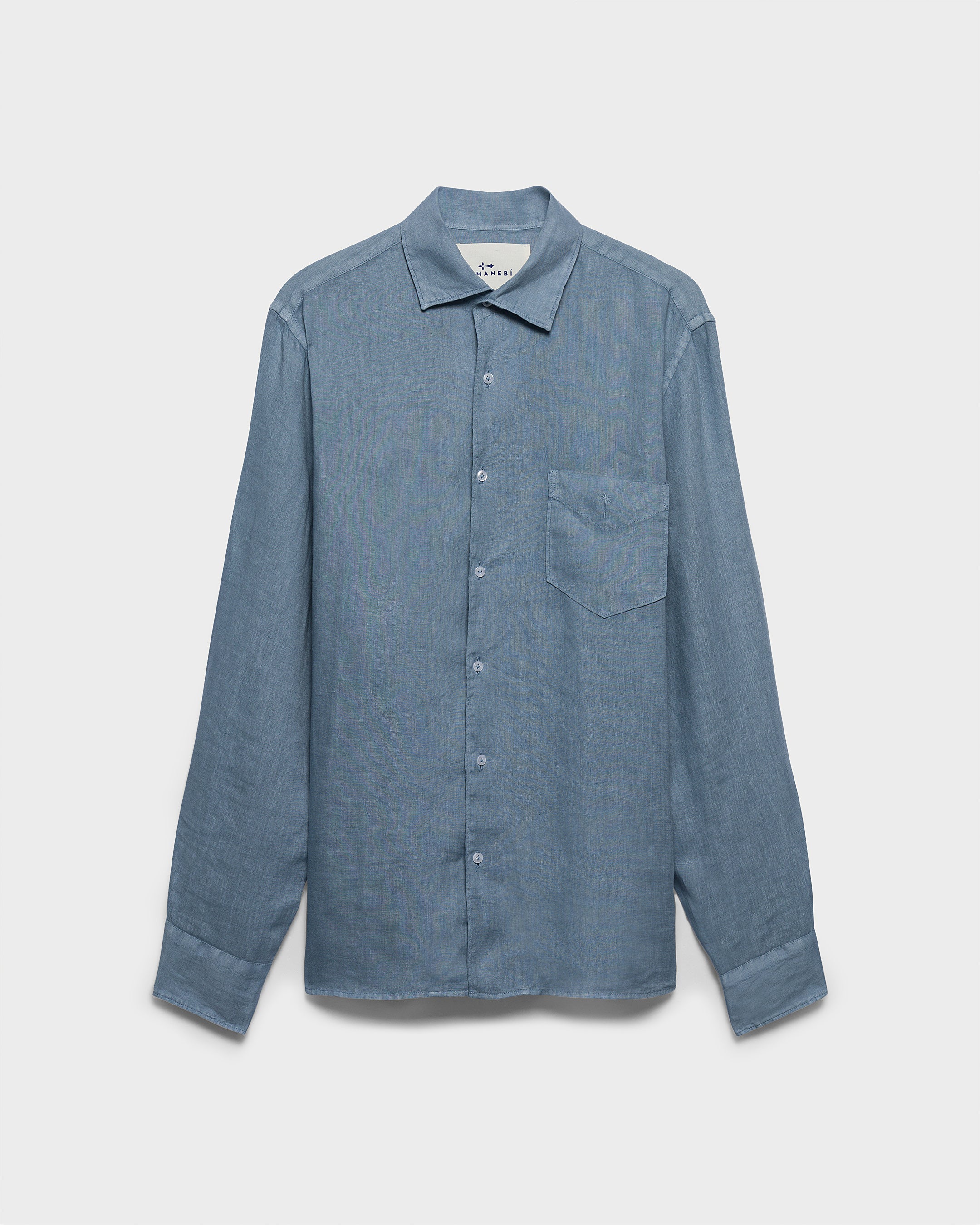 Washed Linen Panama Shirt - K28PA - Indigo - Image 5