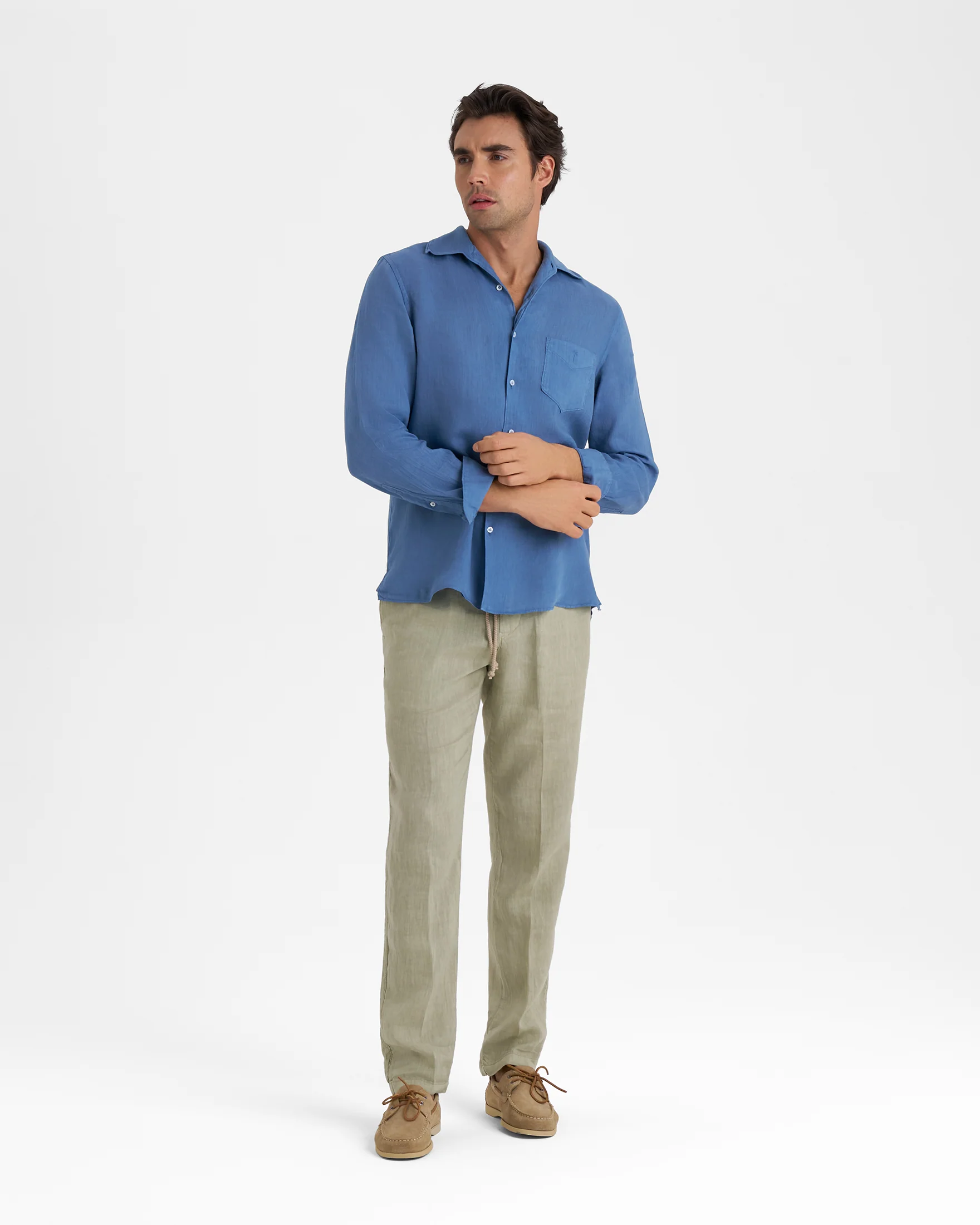 Washed Linen Panama Shirt - K14PA - Indigo (NEW) - Image 2