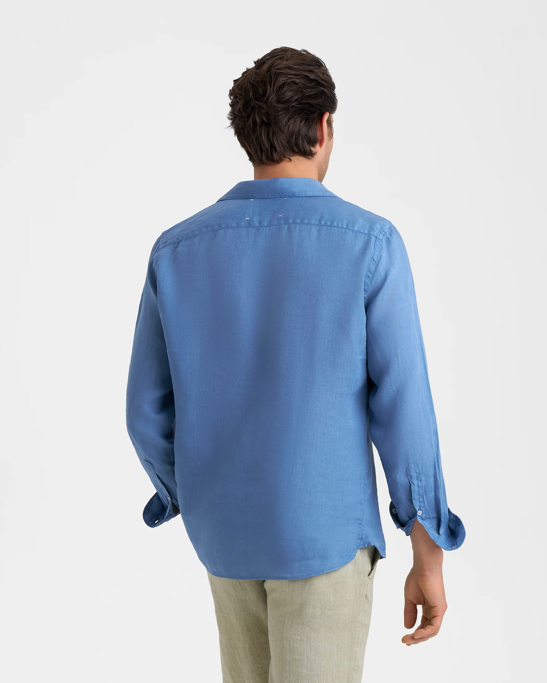 Washed Linen Panama Shirt - K14PA - Indigo (NEW) - Image 4