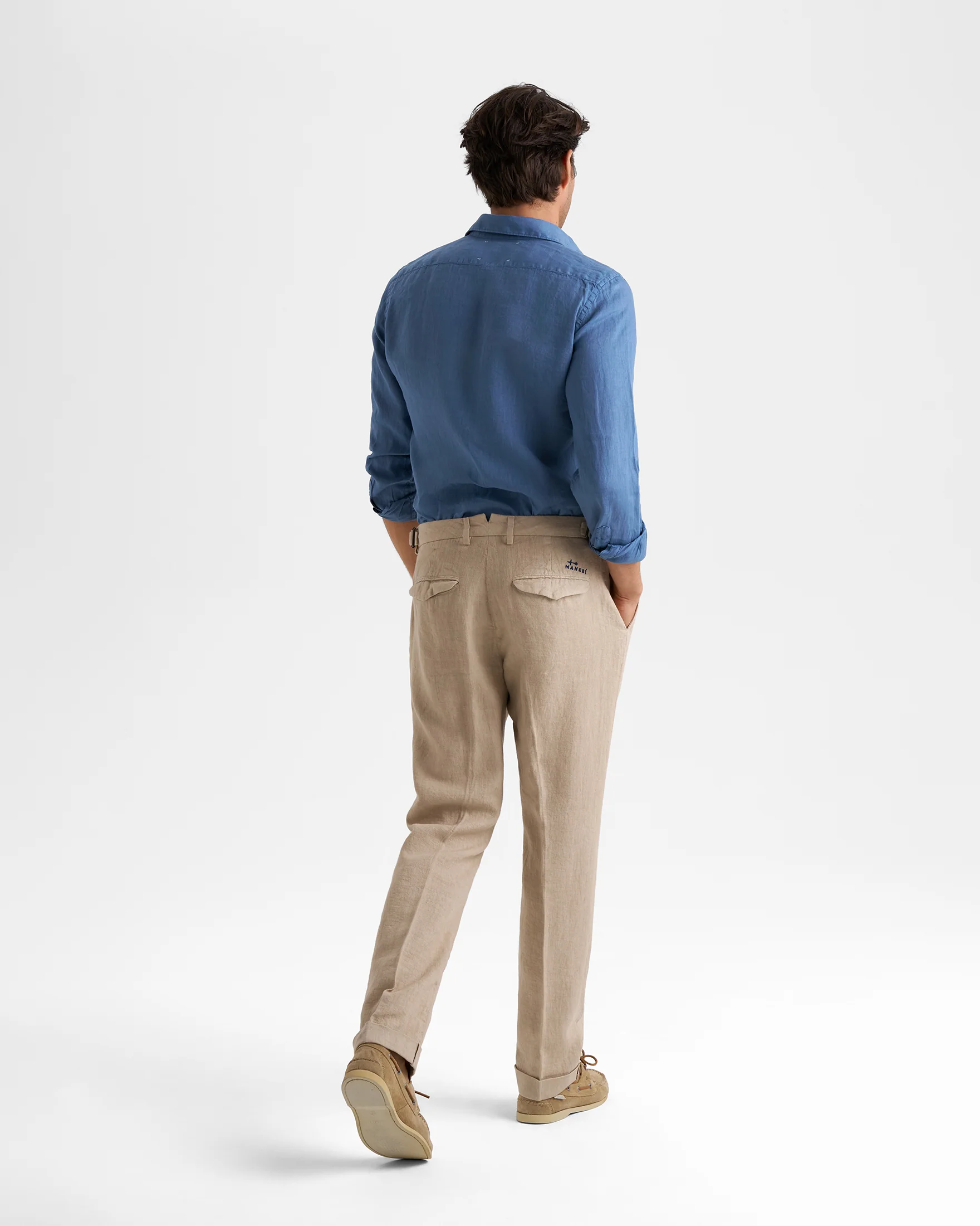 Washed Linen Posillipo Shirt - K14GZ - Navy Blue - Image 2
