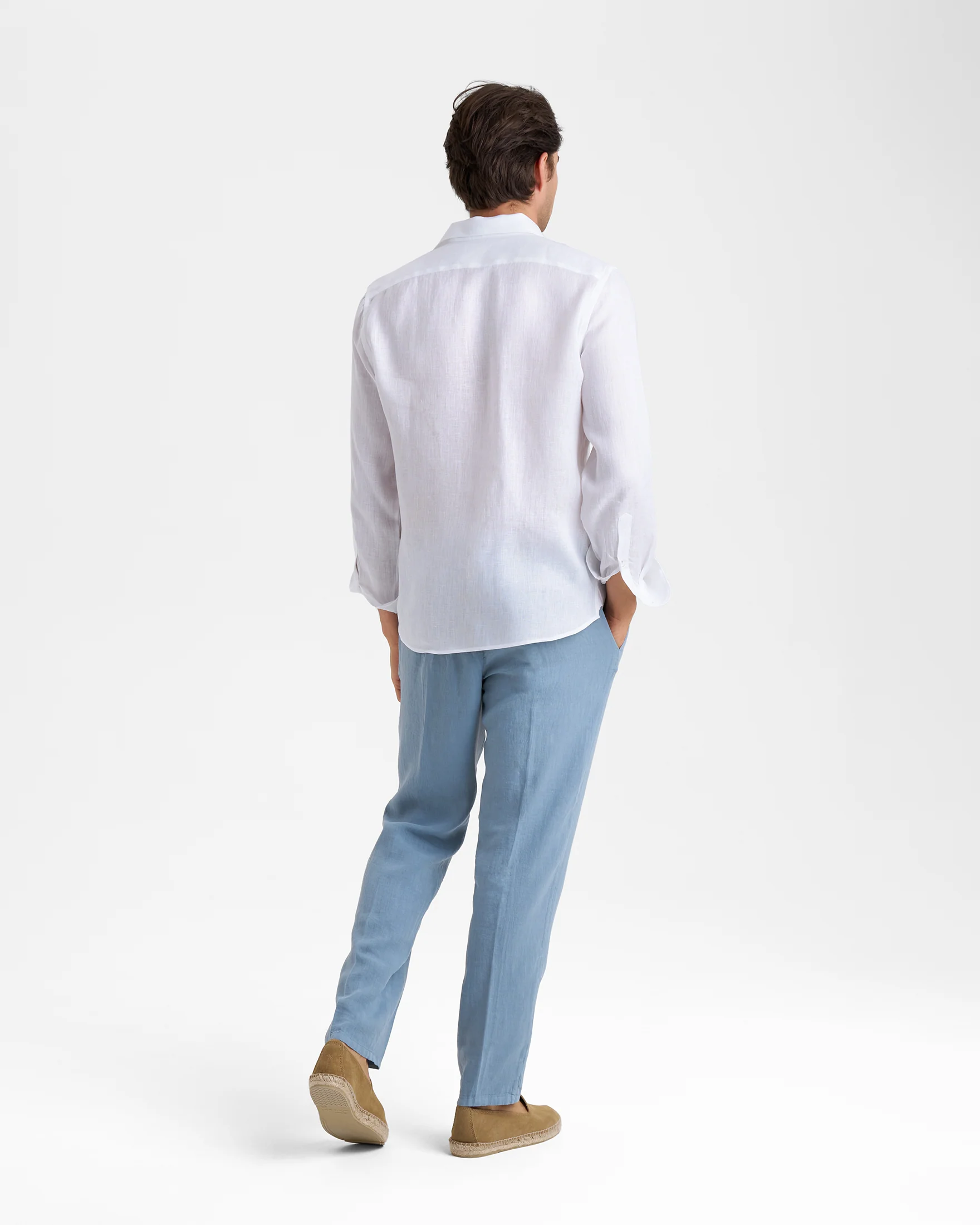 Washed Linen Venice Trousers - K17VE - Grey Blu - Image 4