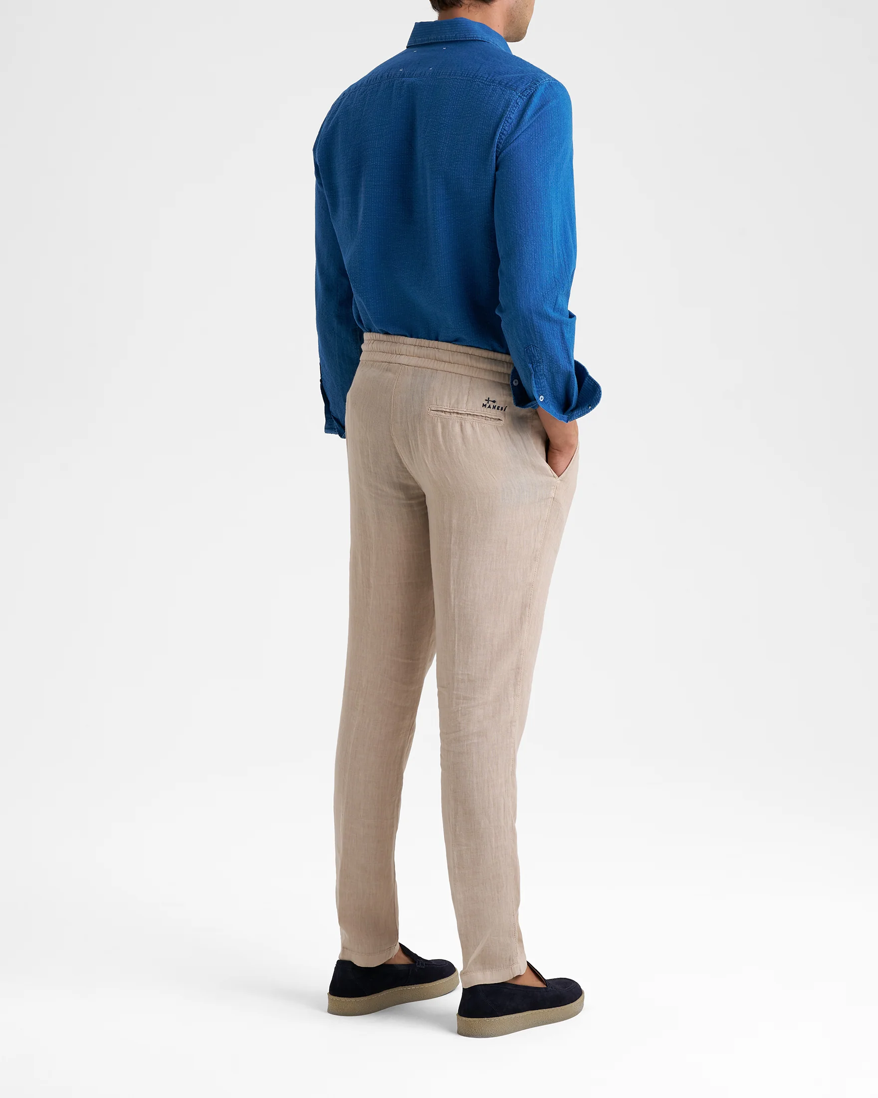 Washed Linen Venice Trousers - K31VE - Kaki Beige - Image 4