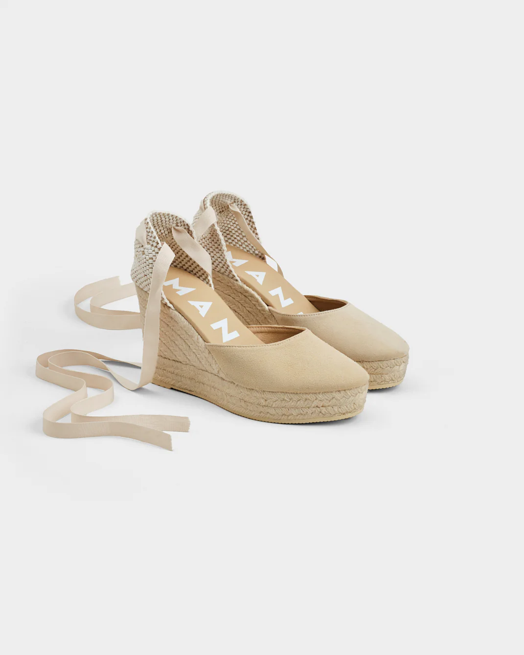 Suede Wedge Espadrilles - M11WV - Hamptons Champagne Beige - Image 3