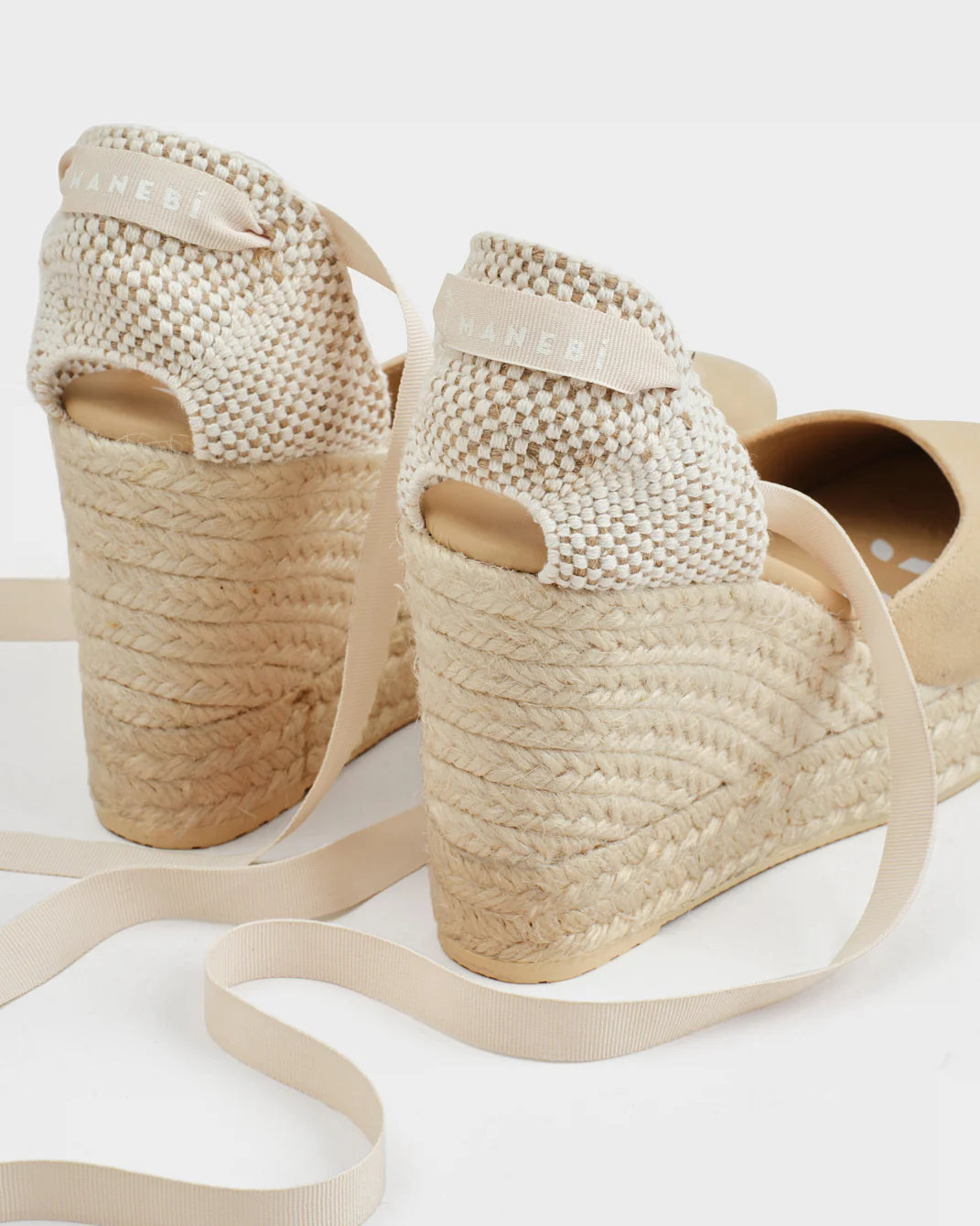 Suede Wedge Espadrilles - M11WV - Hamptons Champagne Beige - Image 4