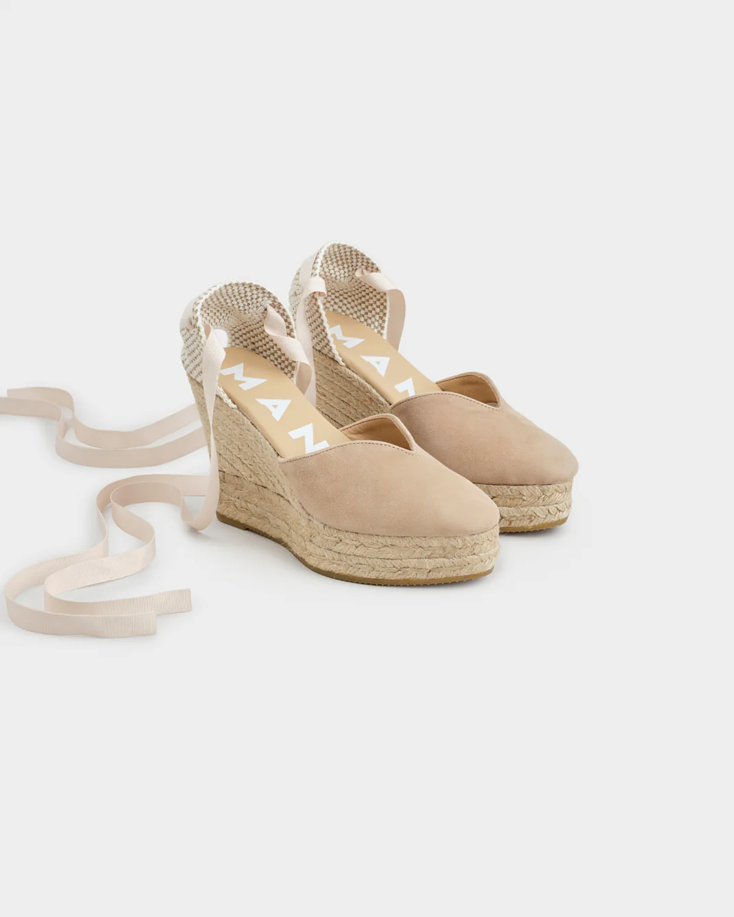 Suede Heart-Shaped Wedge Espadrilles - W19WH - Hamptons Vintage Taupe - Image 3