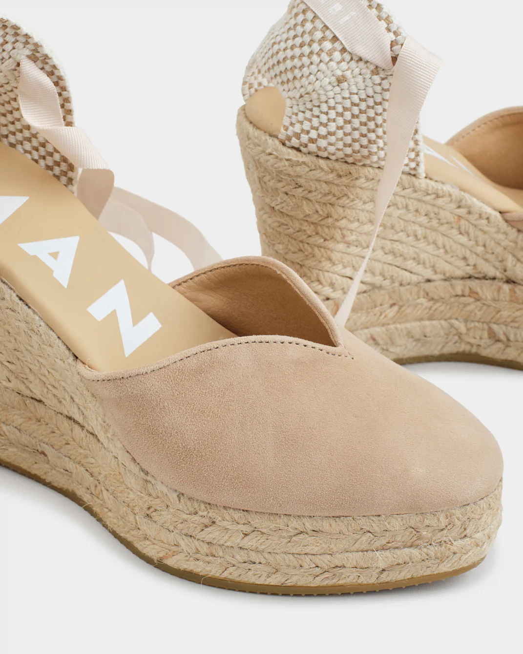 Suede Heart-Shaped Wedge Espadrilles - W19WH - Hamptons Vintage Taupe - Image 4