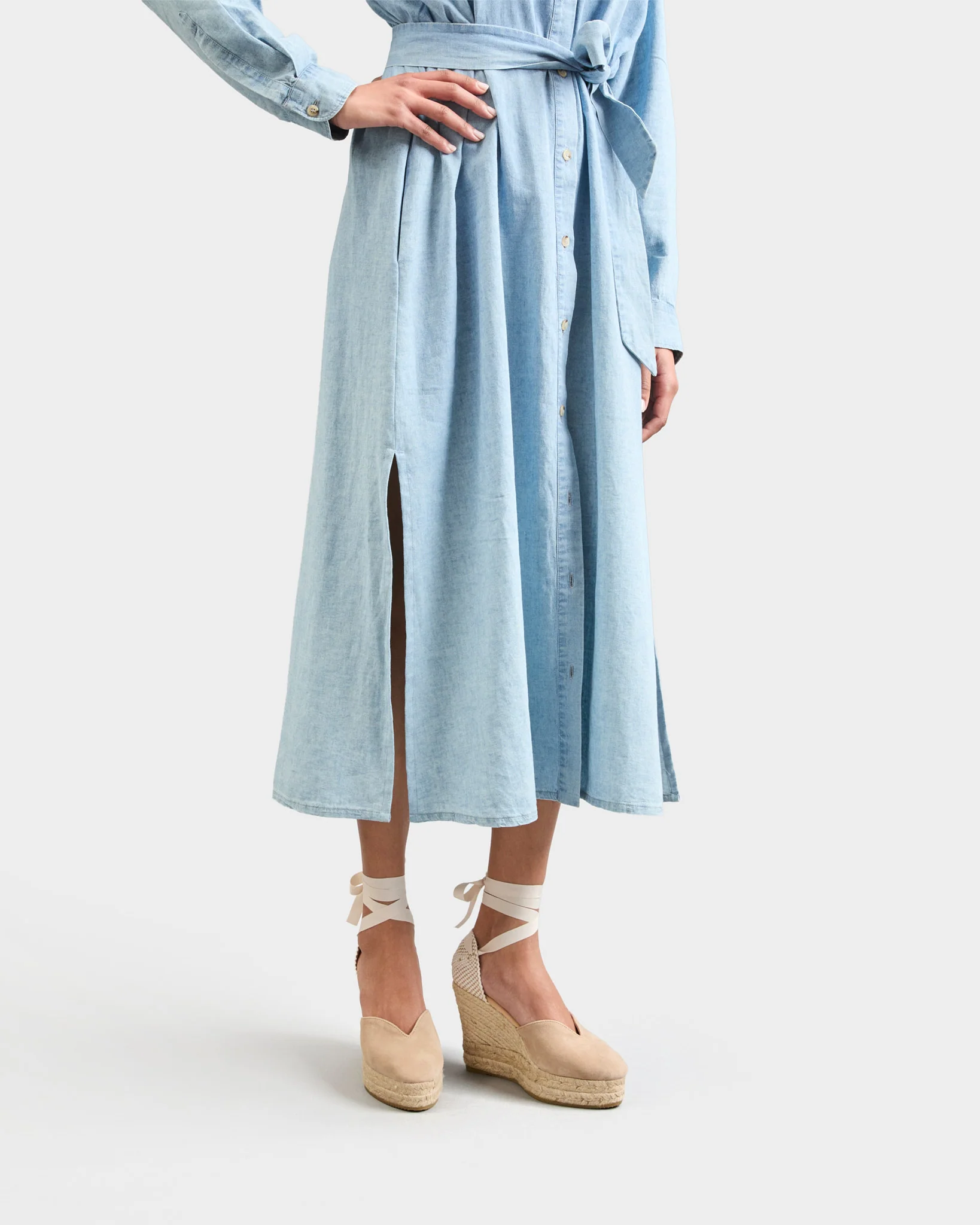 Suede Heart-Shaped Wedge Espadrilles - W19WH - Hamptons Vintage Taupe - Image 5