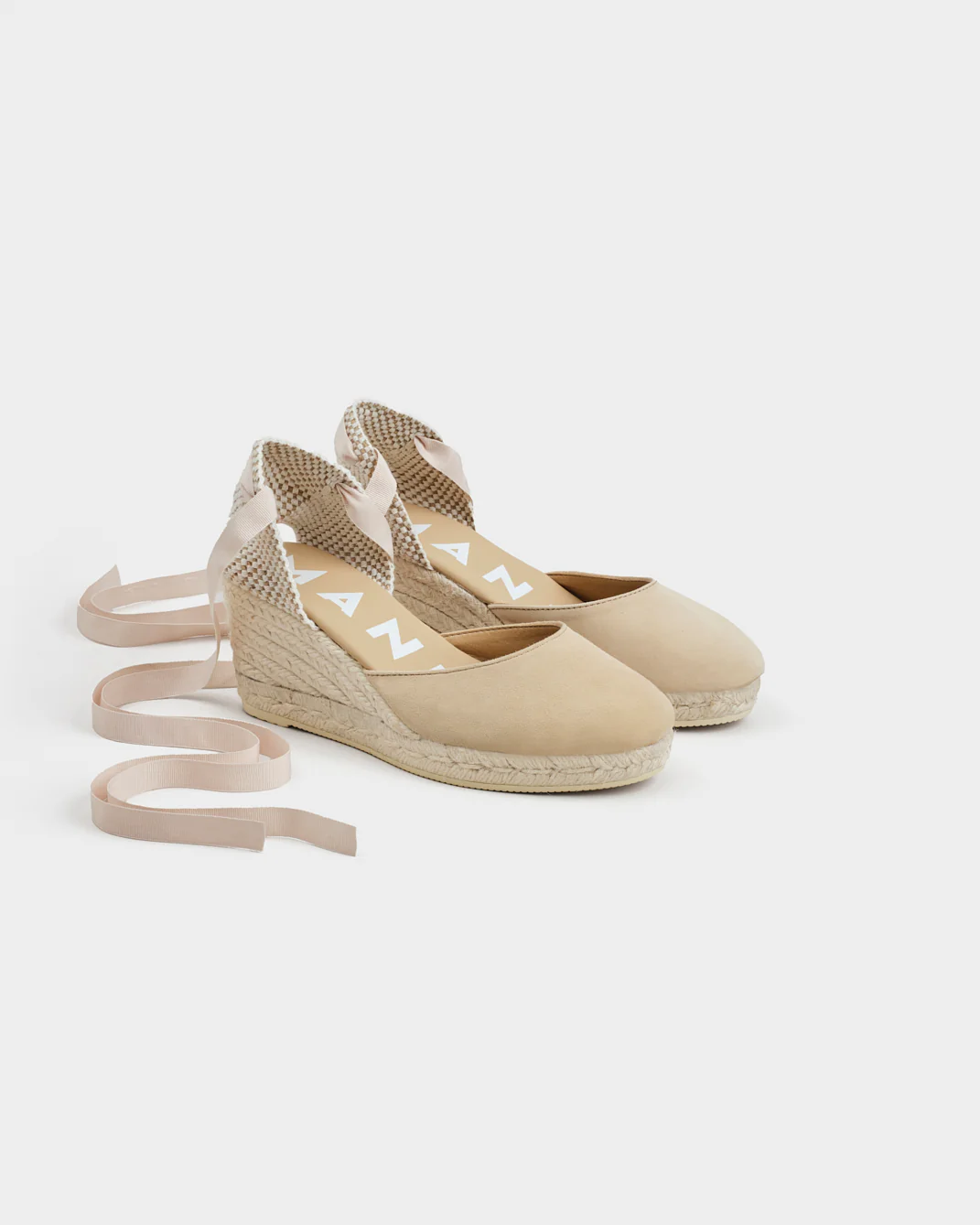 Suede Low Wedge Espadrilles - M11WL - Hamptons Champagne Beige - Image 3