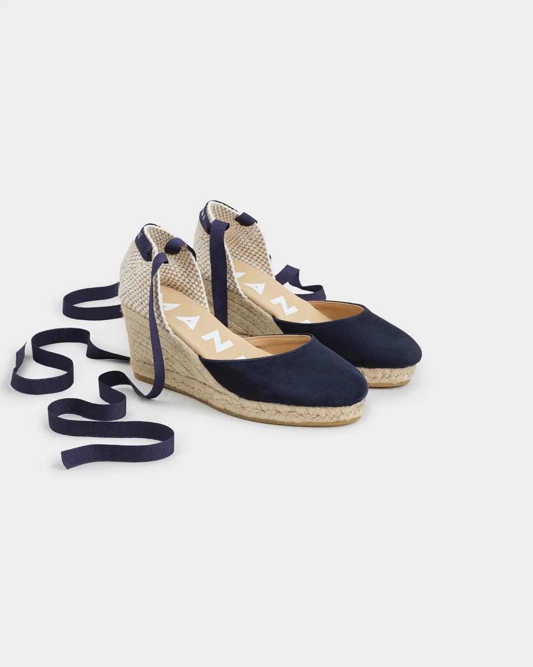 Suede Low Wedge Espadrilles - M15WL - Hamptons Patriot Blue - Image 3