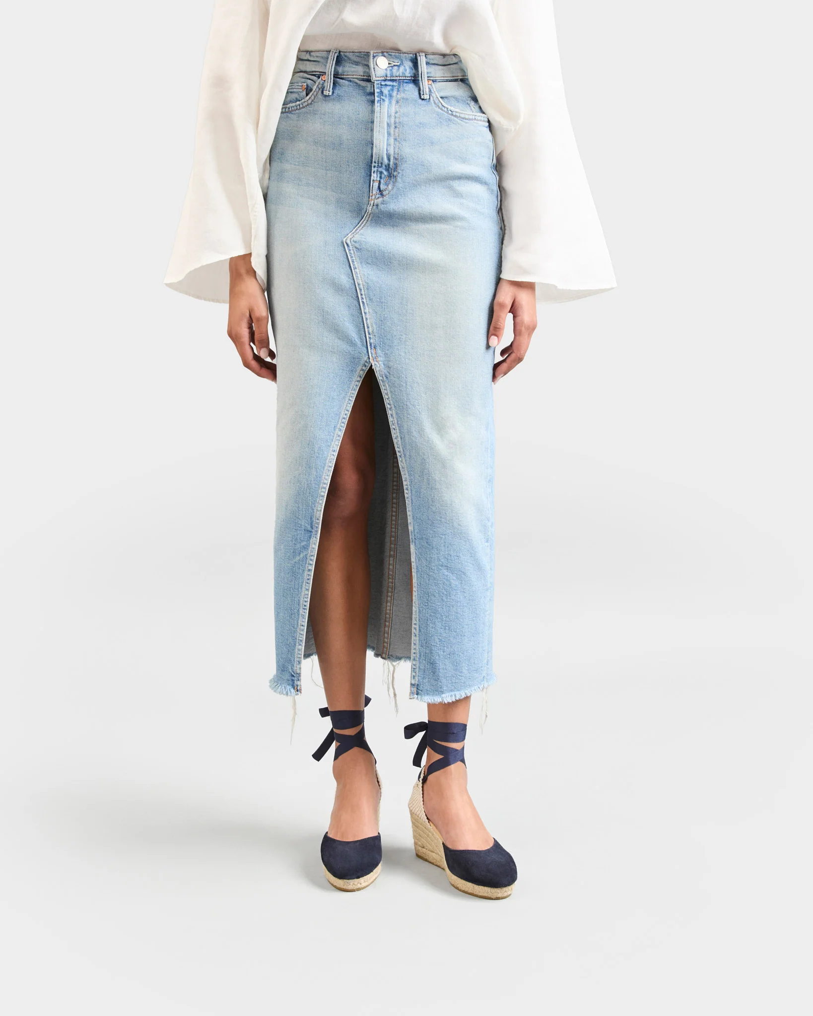 Suede Low Wedge Espadrilles - M15WL - Hamptons Patriot Blue - Image 5