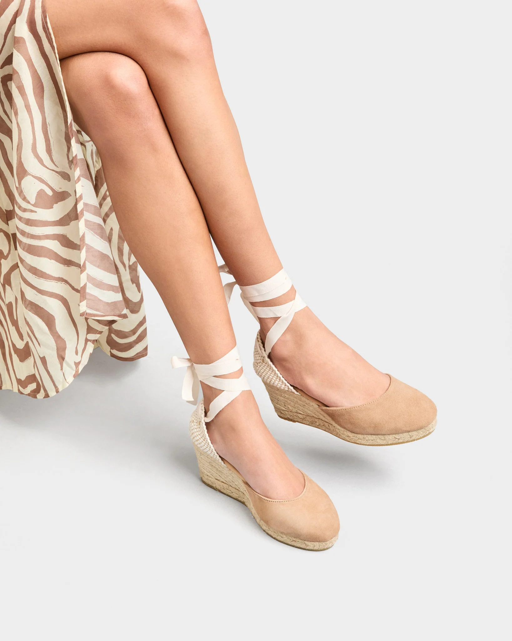 Suede Low Wedge Espadrilles - W19WL - Hamptons Vintage Taupe - Image 2