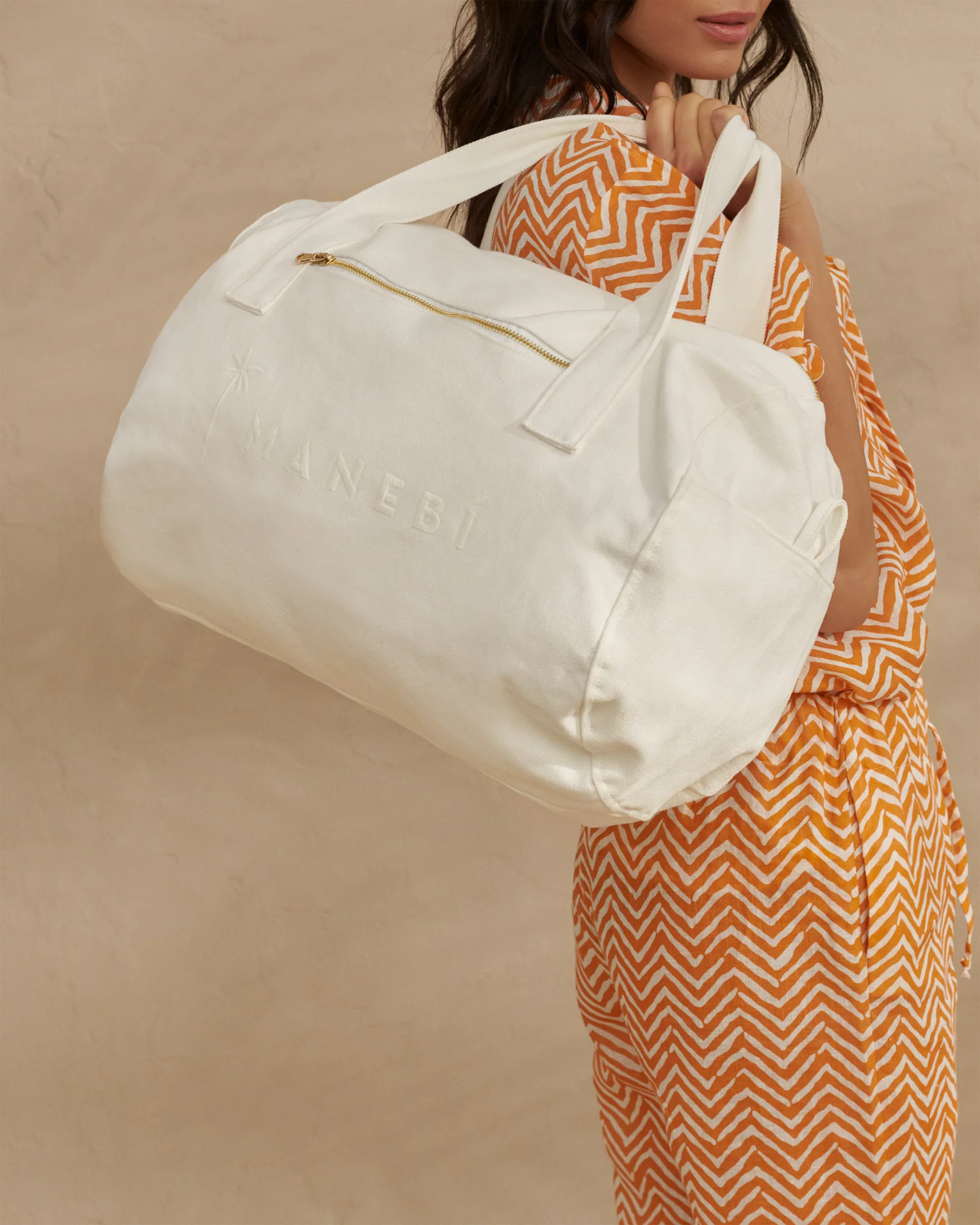 Canvas Weekend Bag - B01WW - La Havana White - Image 4