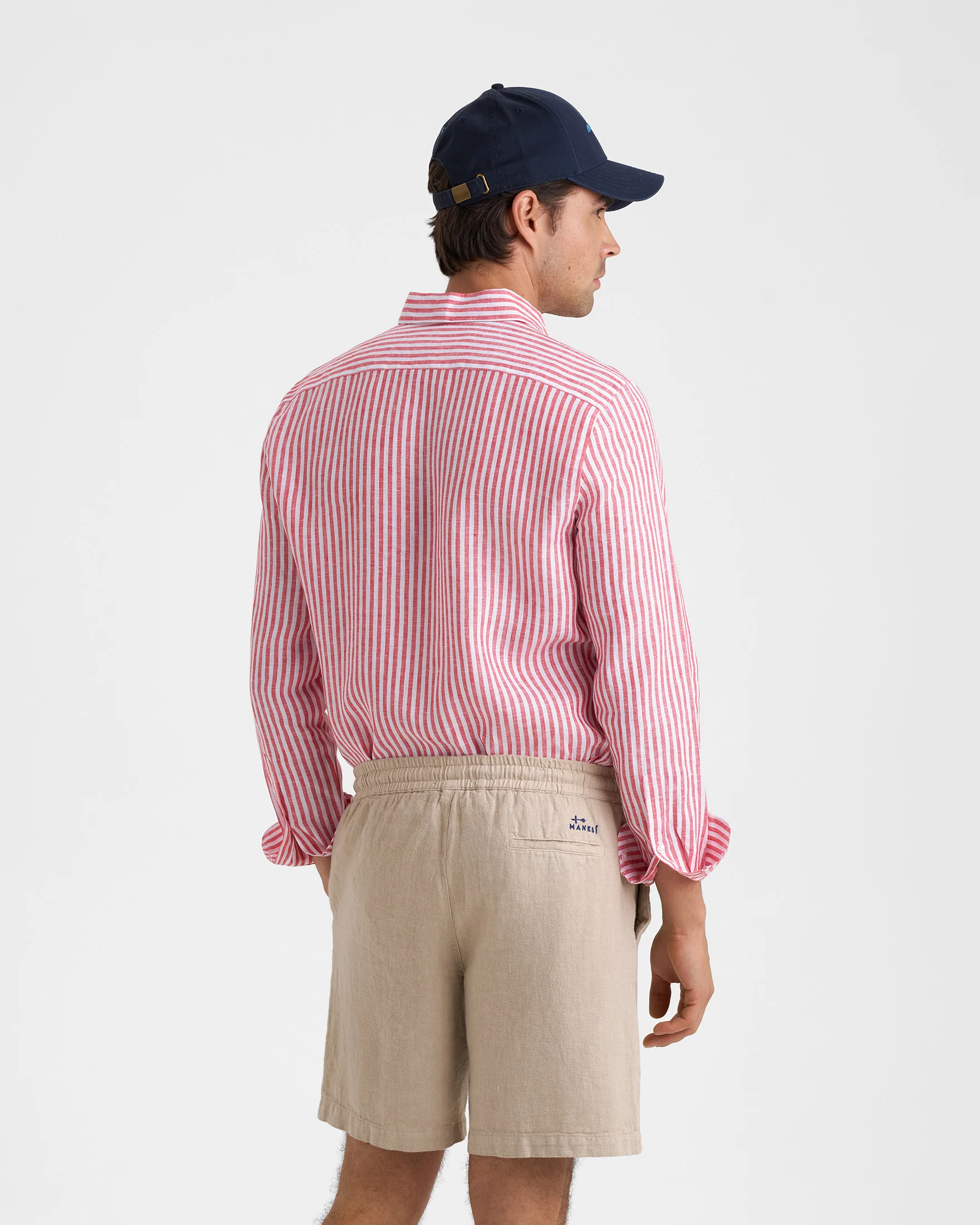 Woven Linen Malibu Shorts - L31ML - Kaki Beige - Image 4