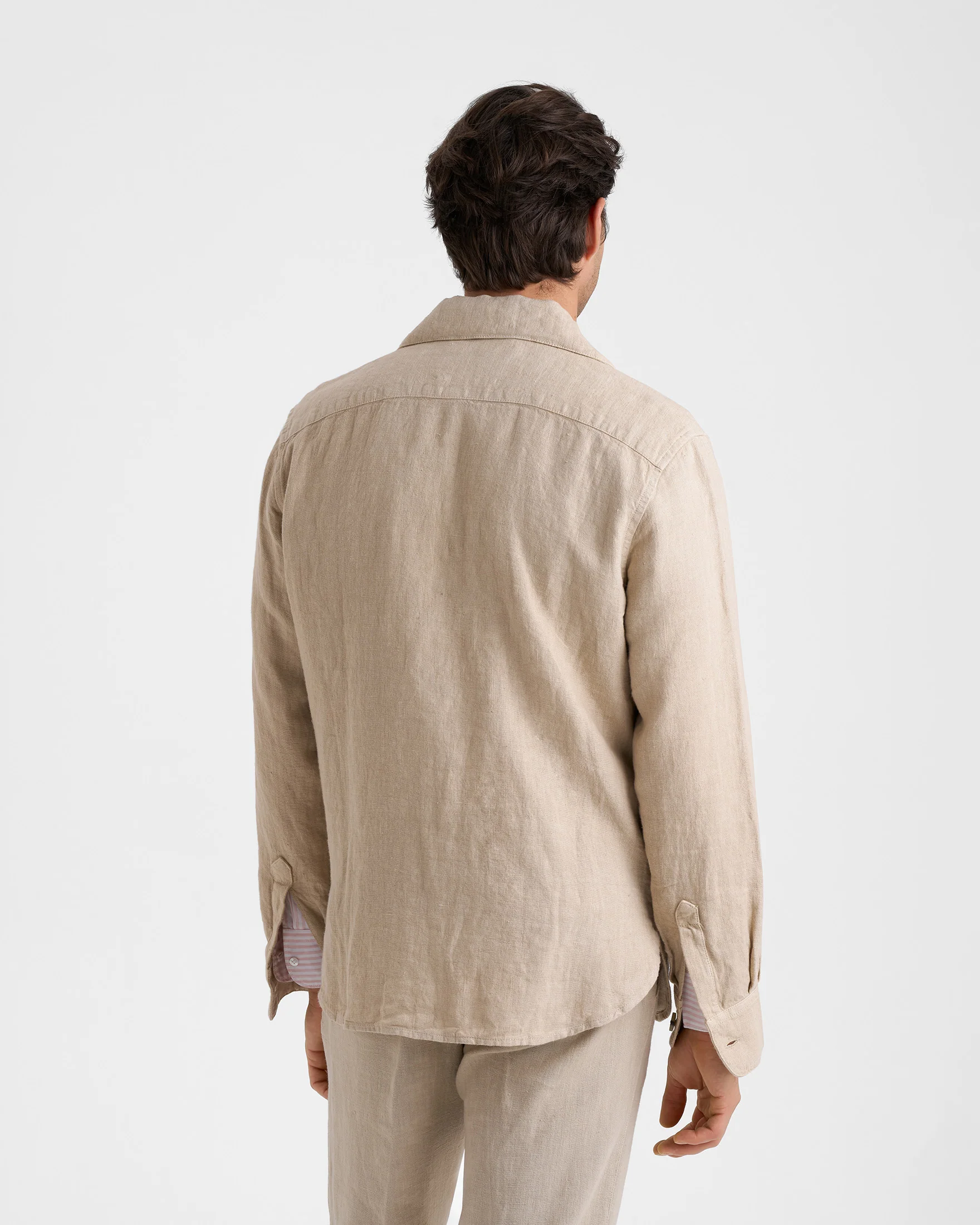 Woven Linen Montauk Overshirt - L32LS - Sand - Image 4
