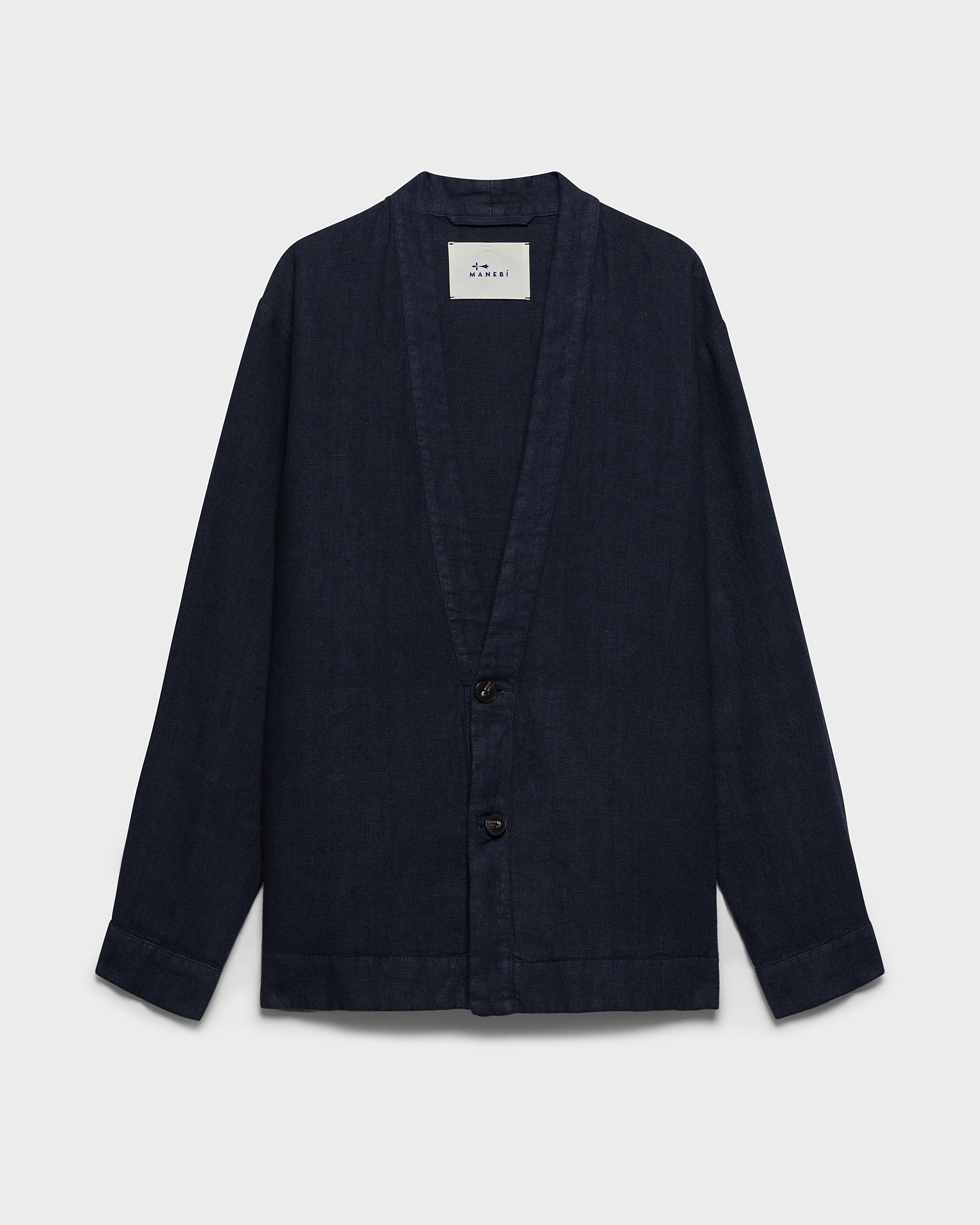 Woven Linen Naoshima Jacket - L15LQ - Night Blue - Image 5