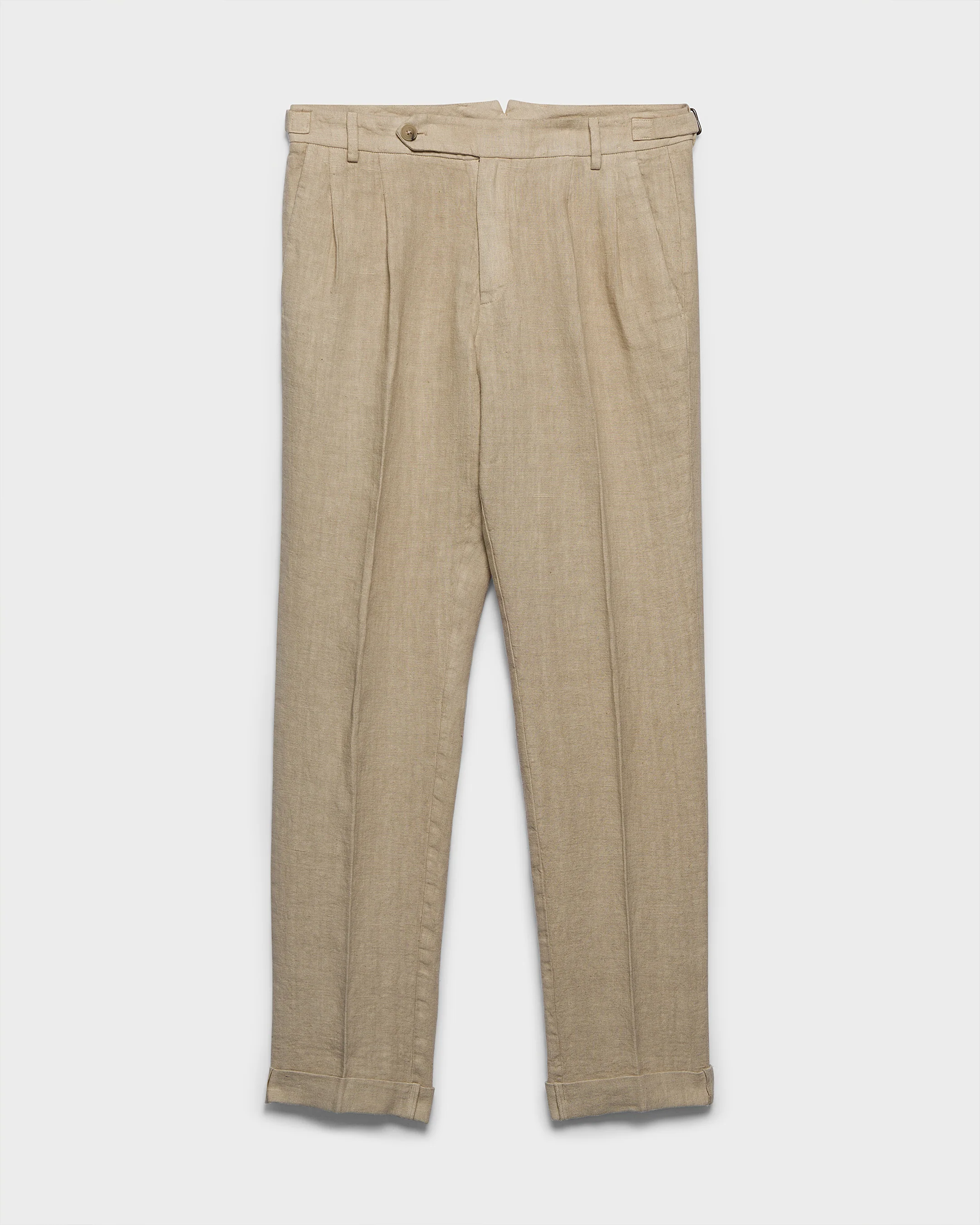 Woven Linen Sorrento Trousers - L32LV - Sand - Image 5